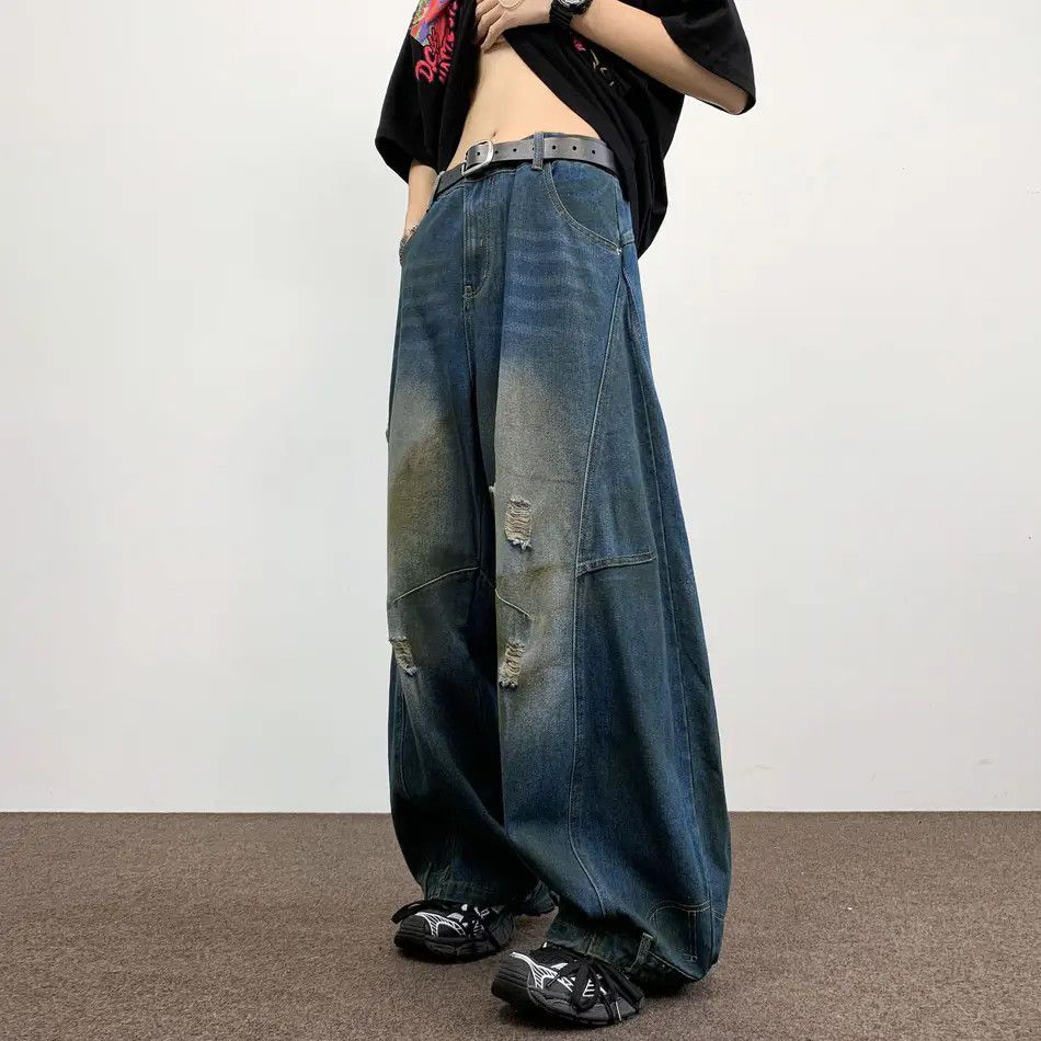 Japanese Brand × Jean Retro loose wide leg casual straight leg jeans Size US 32 / EU 48 - 2 Thumbnail