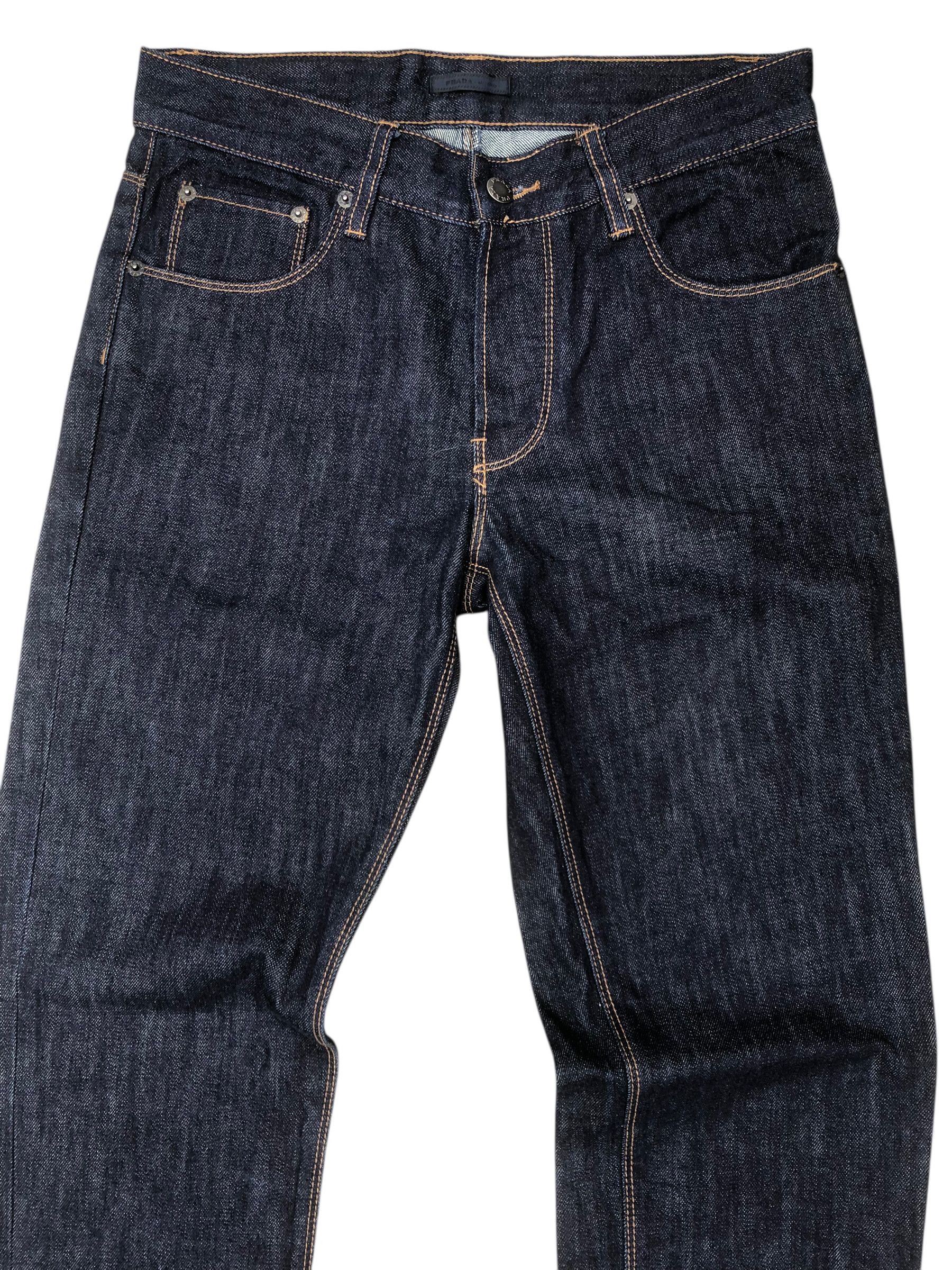 Prada 💯Authentic PRADA MILANO Tapered Fit Indigo Dark Blue Jeans Size US 31 - 3 Thumbnail