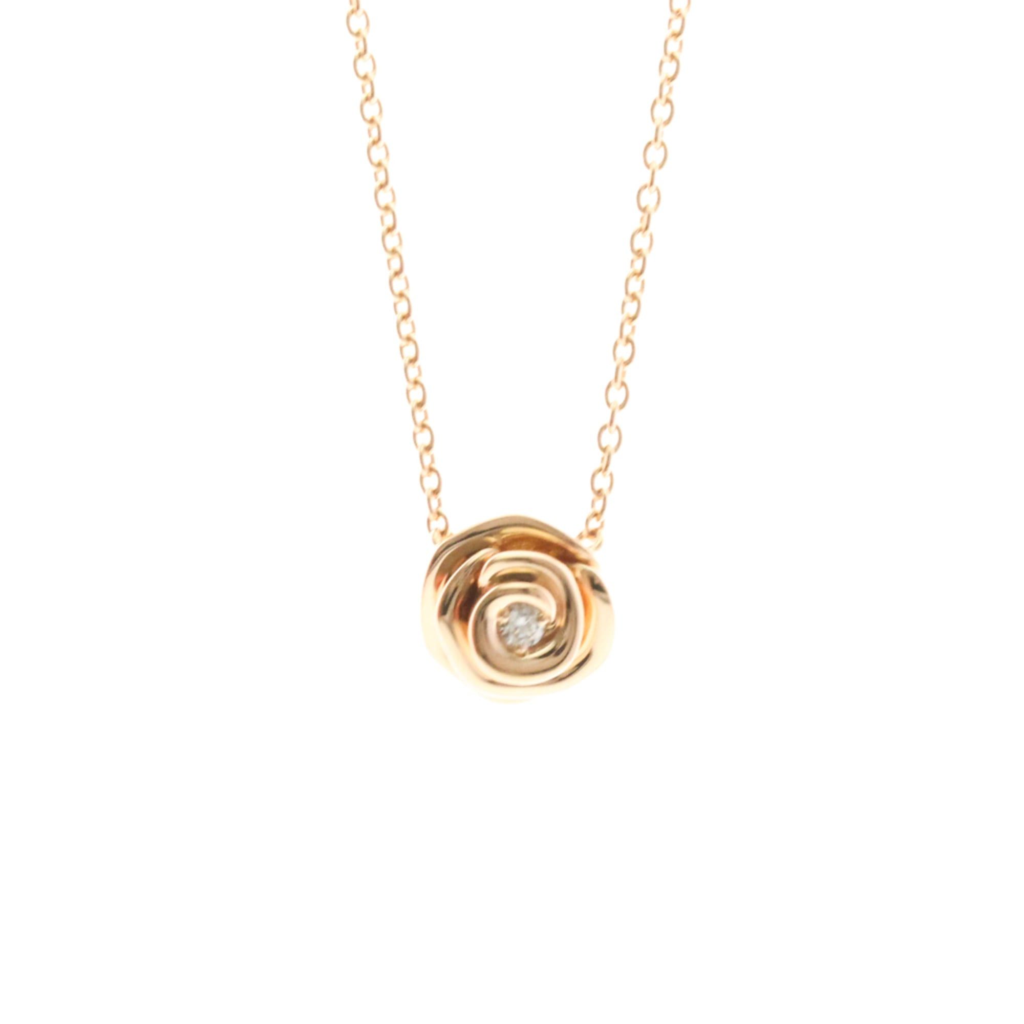 Dior Christian Dior Rose Dior Couture Diamond Necklace Pink Gold (18K) Diamond Women,Men Fashion Pendant Necklace (Pink Gold) Size ONE SIZE - 1 Thumbnail
