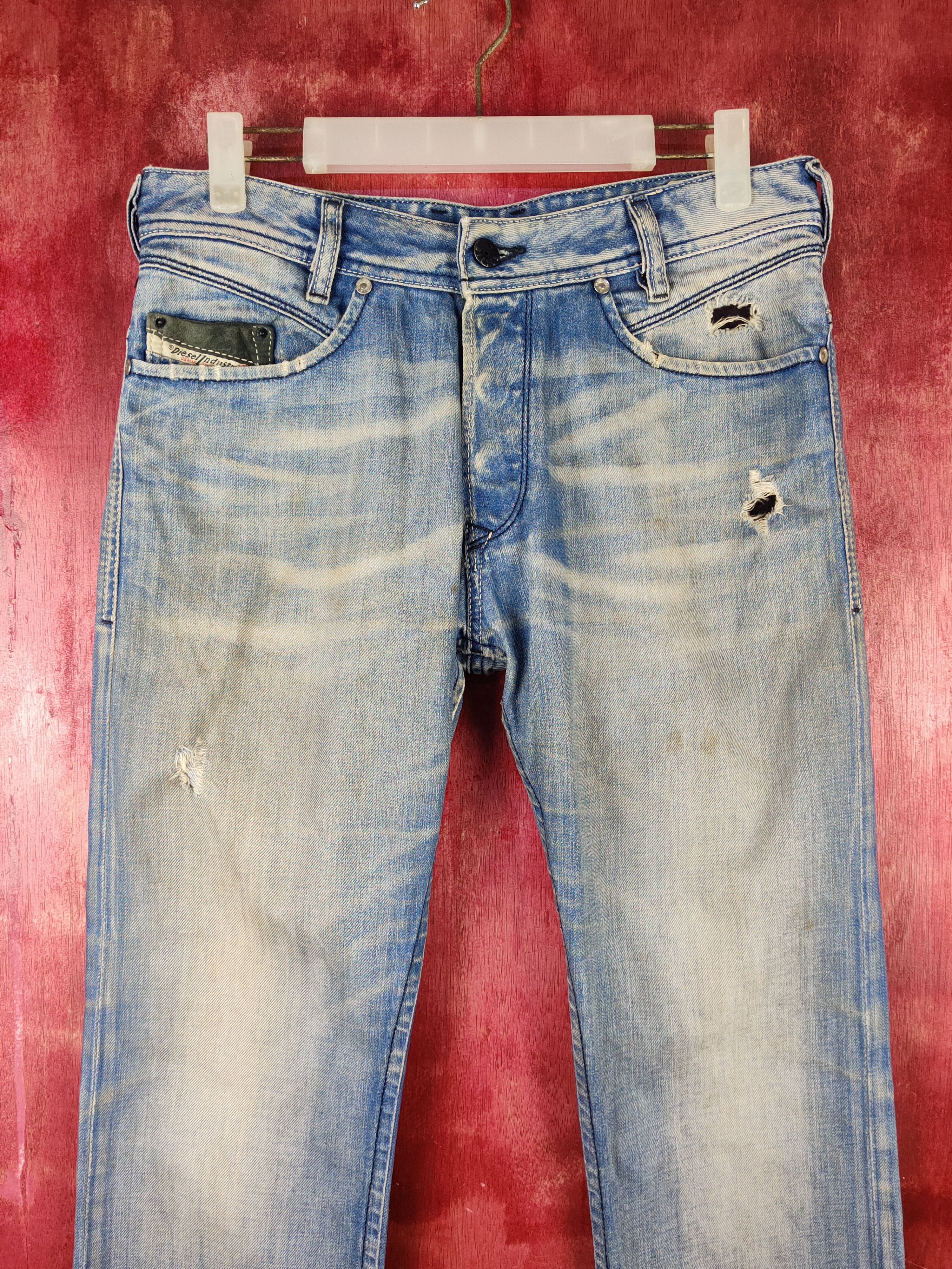 Diesel Diesel Industry Blue Faded Distressed Ripped Jeans #S2052 Size US 29 - 2 Thumbnail