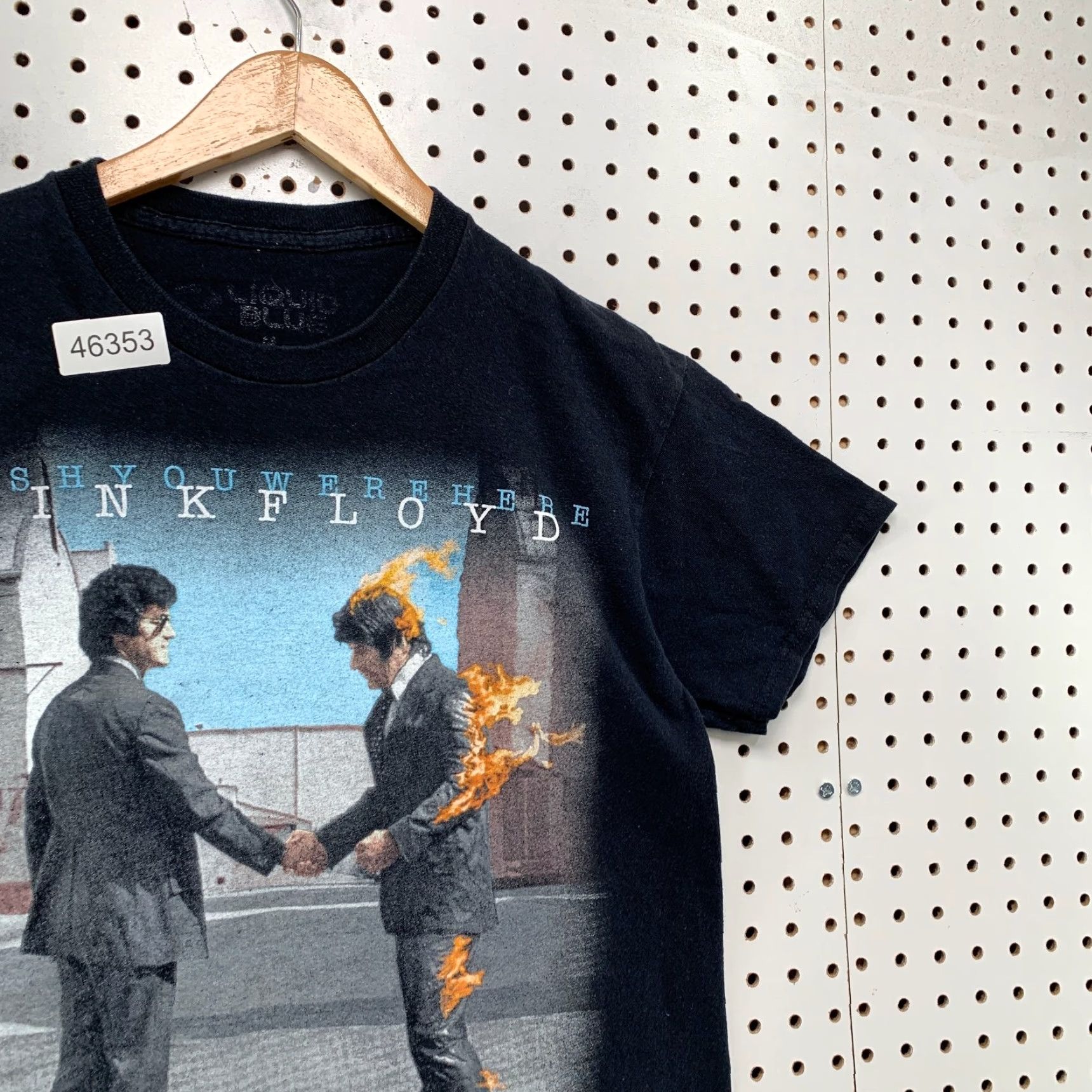 Liquid Blue VINTAGE Pink Floyd Wish You Were Here Shirt Mens Medium Black Cover Art Burning Man Size US M / EU 48-50 / 2 - 3 Thumbnail