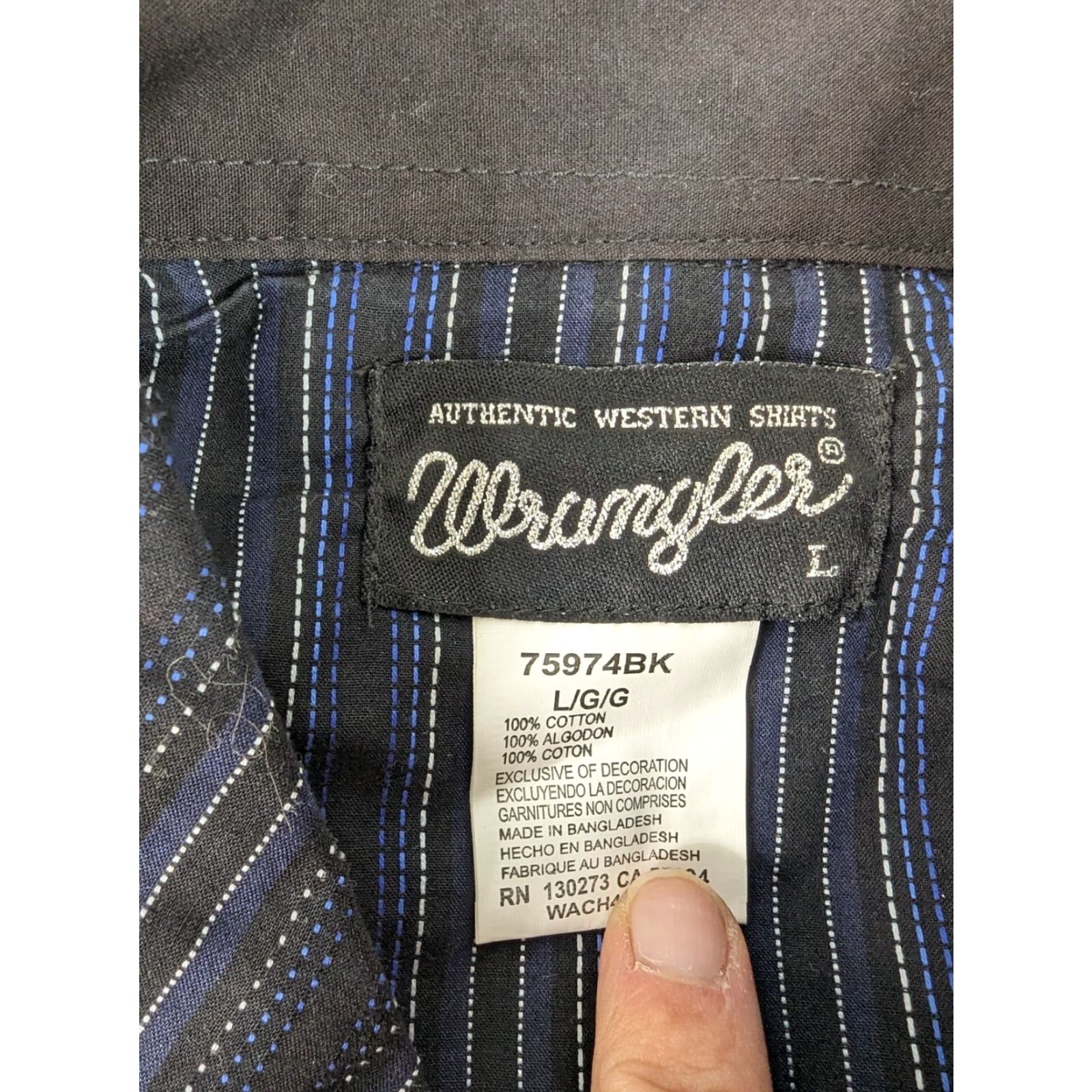 Wrangler VINTAGE Wrangler Shirt Mens Large Black Striped Pearl Snap Western Cowboy T5F Size US L / EU 52-54 / 3 - 4 Thumbnail