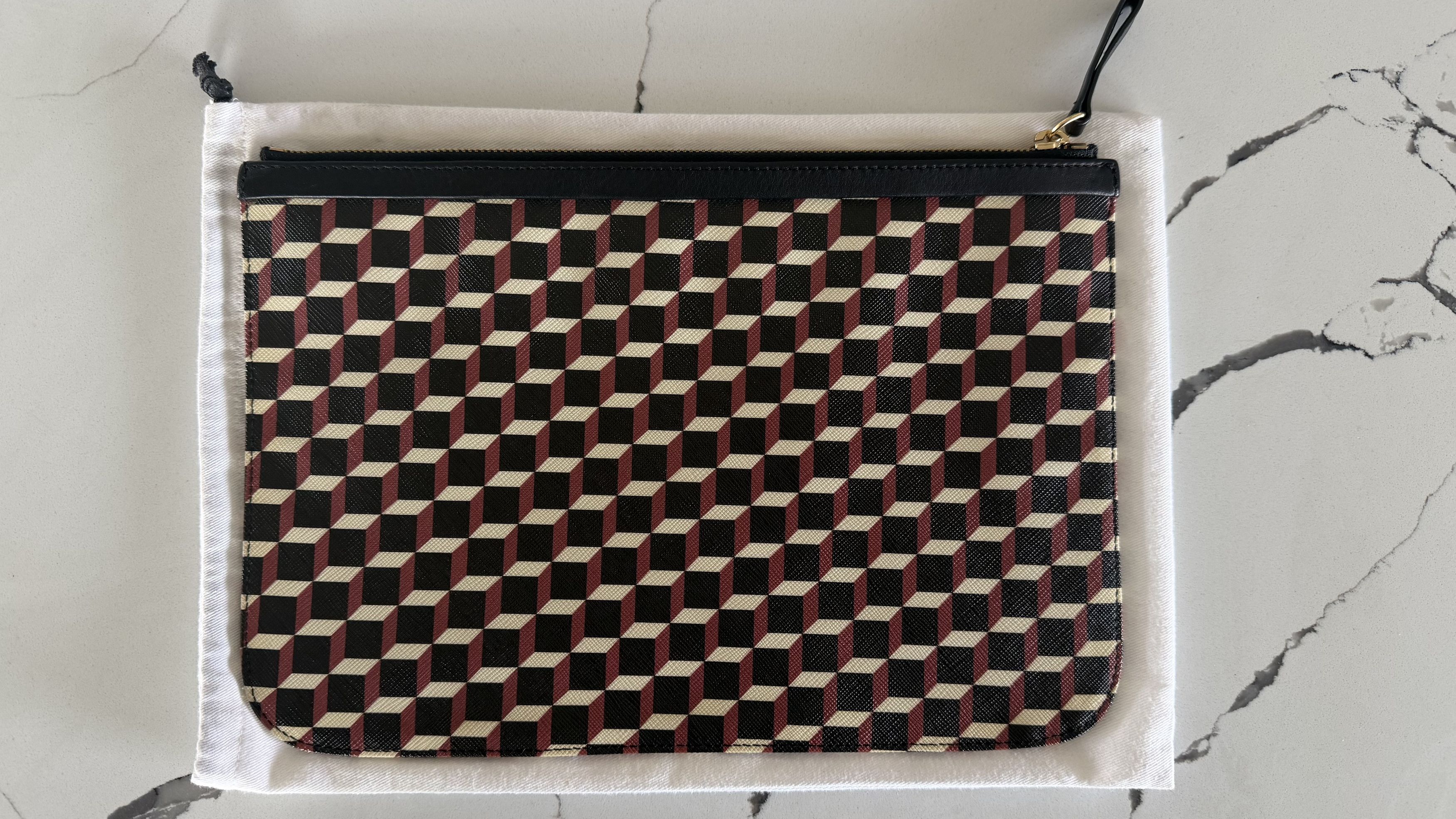 Pierre Hardy Camouflage Geometric Print Pouch in Red White Blue Size ONE SIZE - 2 Thumbnail