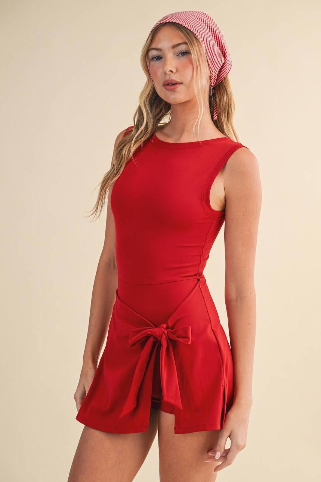 Christian Kimber Red Sleeveless Wrap Tie Front Dress by Kimberly C Size S / US 4 / IT 40 - 7 Thumbnail