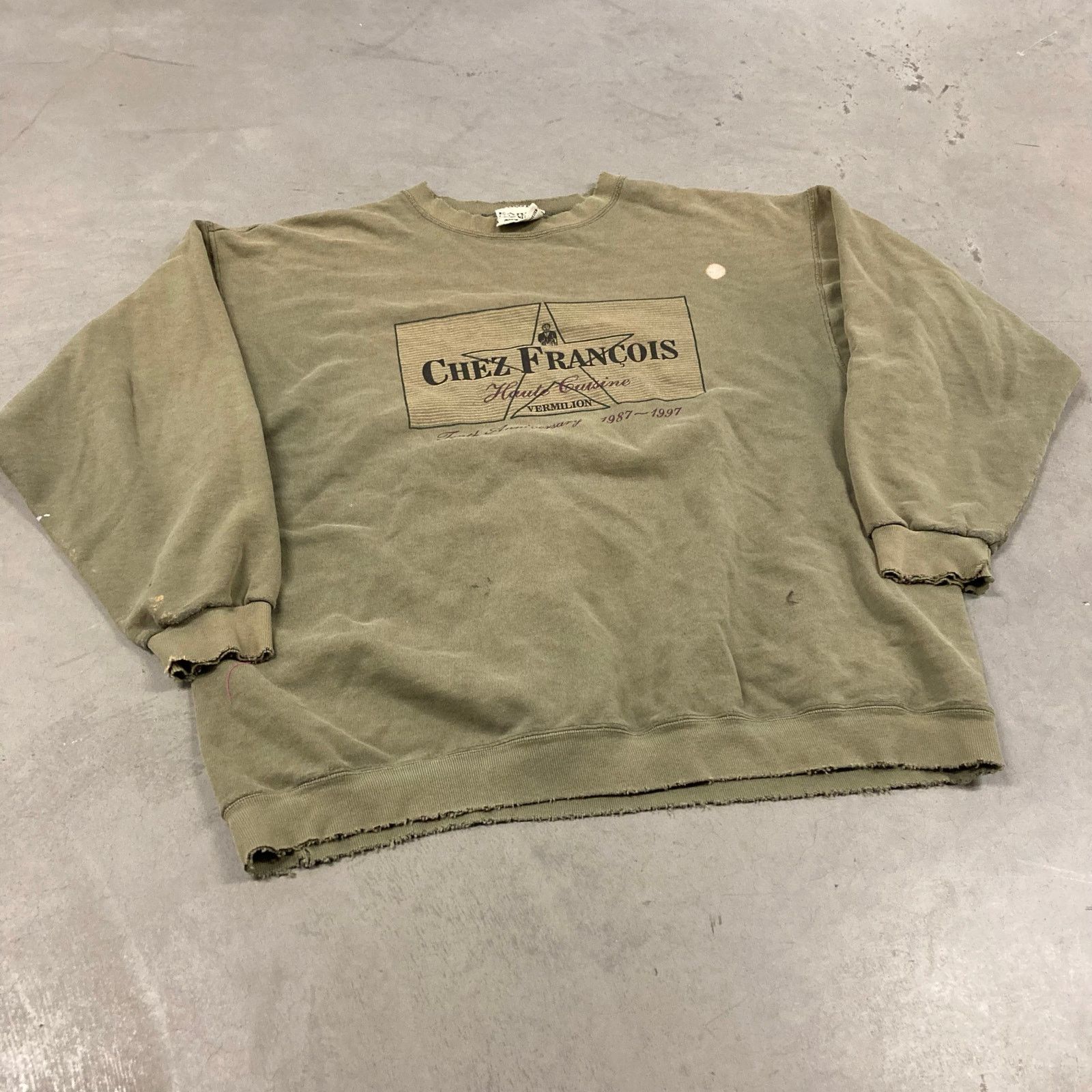Vintage vintage 90s distressed green graphic sweatshirt Size US XL / EU 56 / 4 - 1 Thumbnail