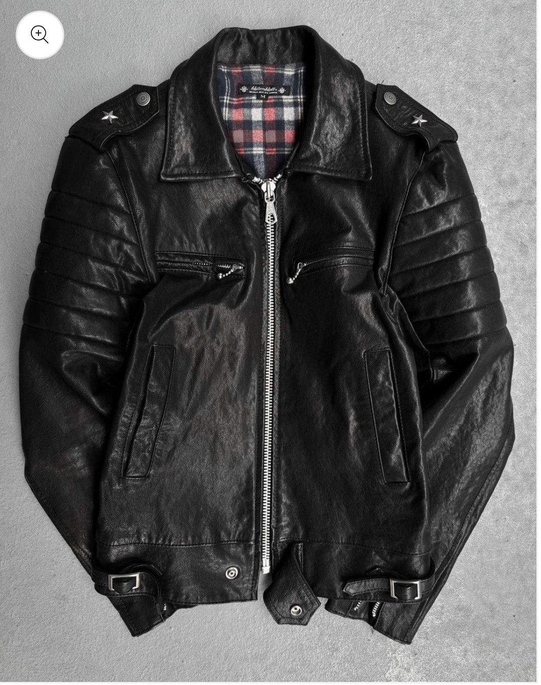 Japanese Brand BLUTENBLATT Early 00s Padded Leather Single Riser Jacket Size US M / EU 48-50 / 2 - 1 Thumbnail