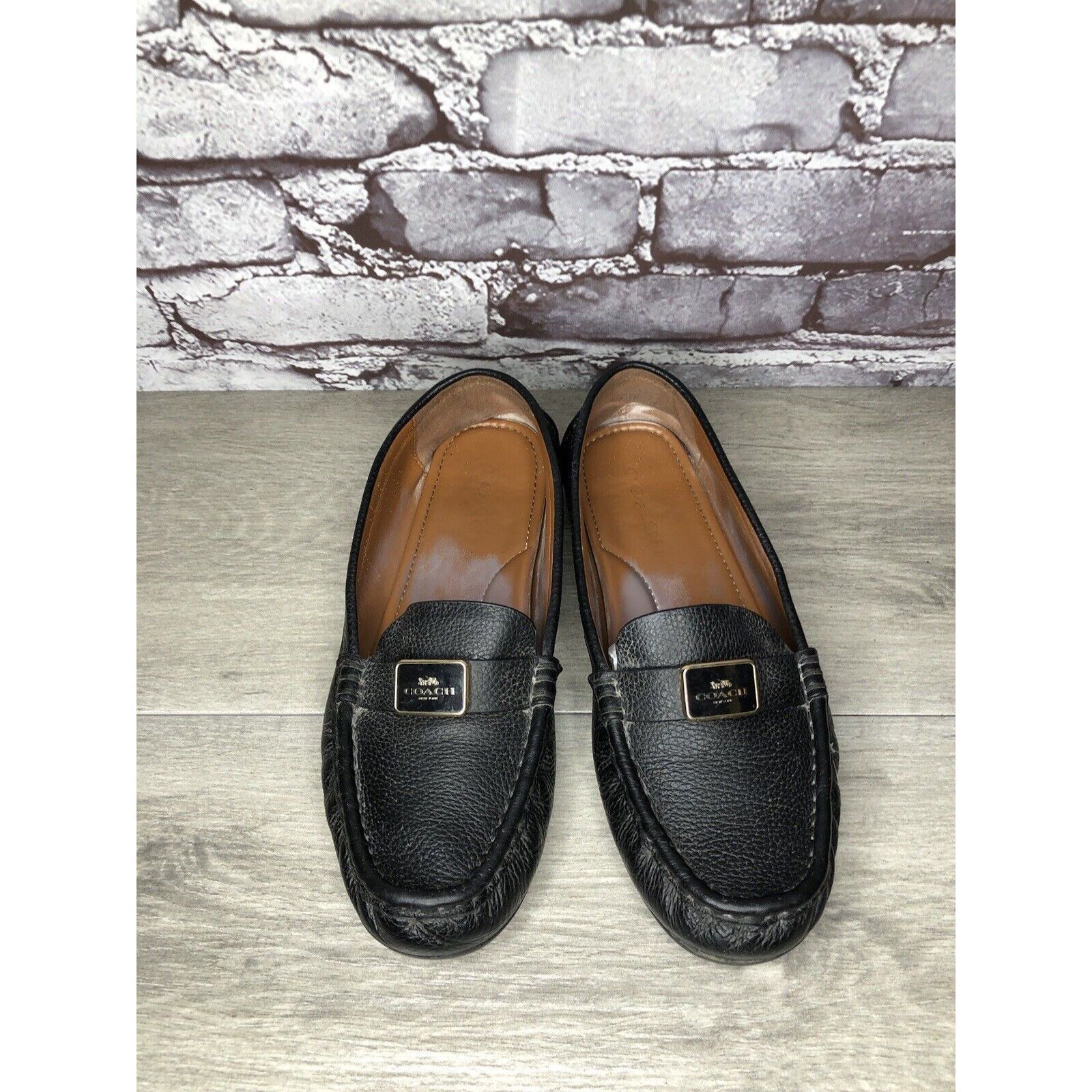 Coach Coach Black Pebbled Leather Badge Moccasin Loafers Shoes Wom Size US 8.5 / IT 38.5 - 15 Thumbnail