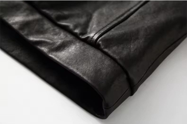 Japanese Brand × Leather Elegant Cool Black Pu Leather Vest Hoodie Size US XL / EU 56 / 4 - 11 Thumbnail
