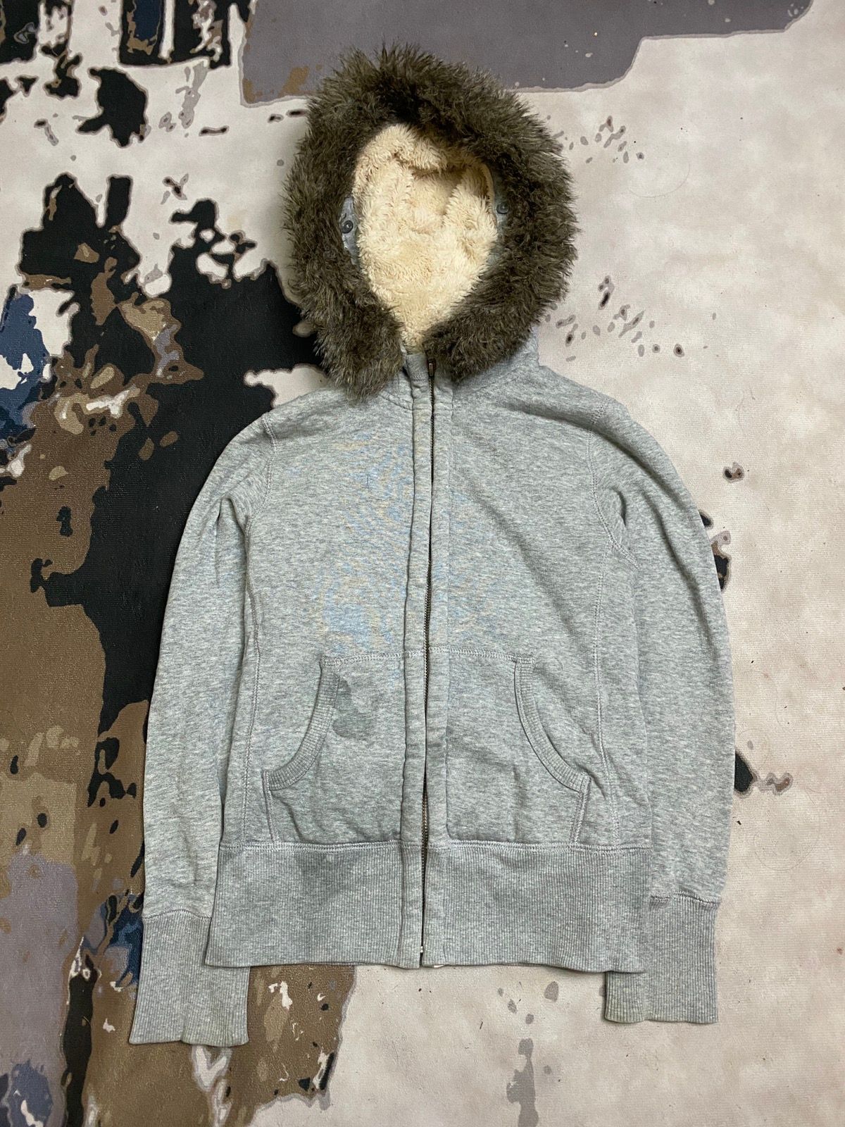 Pre-owned If Six Was Nine X Vintage Fur Hoodies Zipper In Grey
