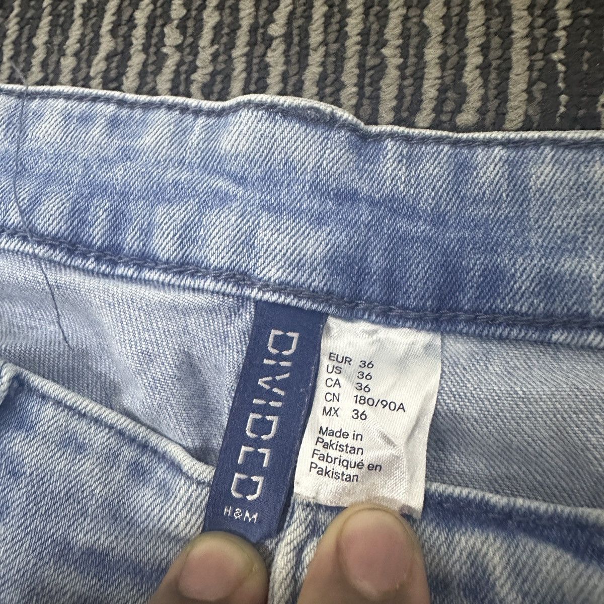 H&M Faded H&M Divided Skinny Biker Jeans Balmain Paris Style Size US 34 / EU 50 - 8 Thumbnail