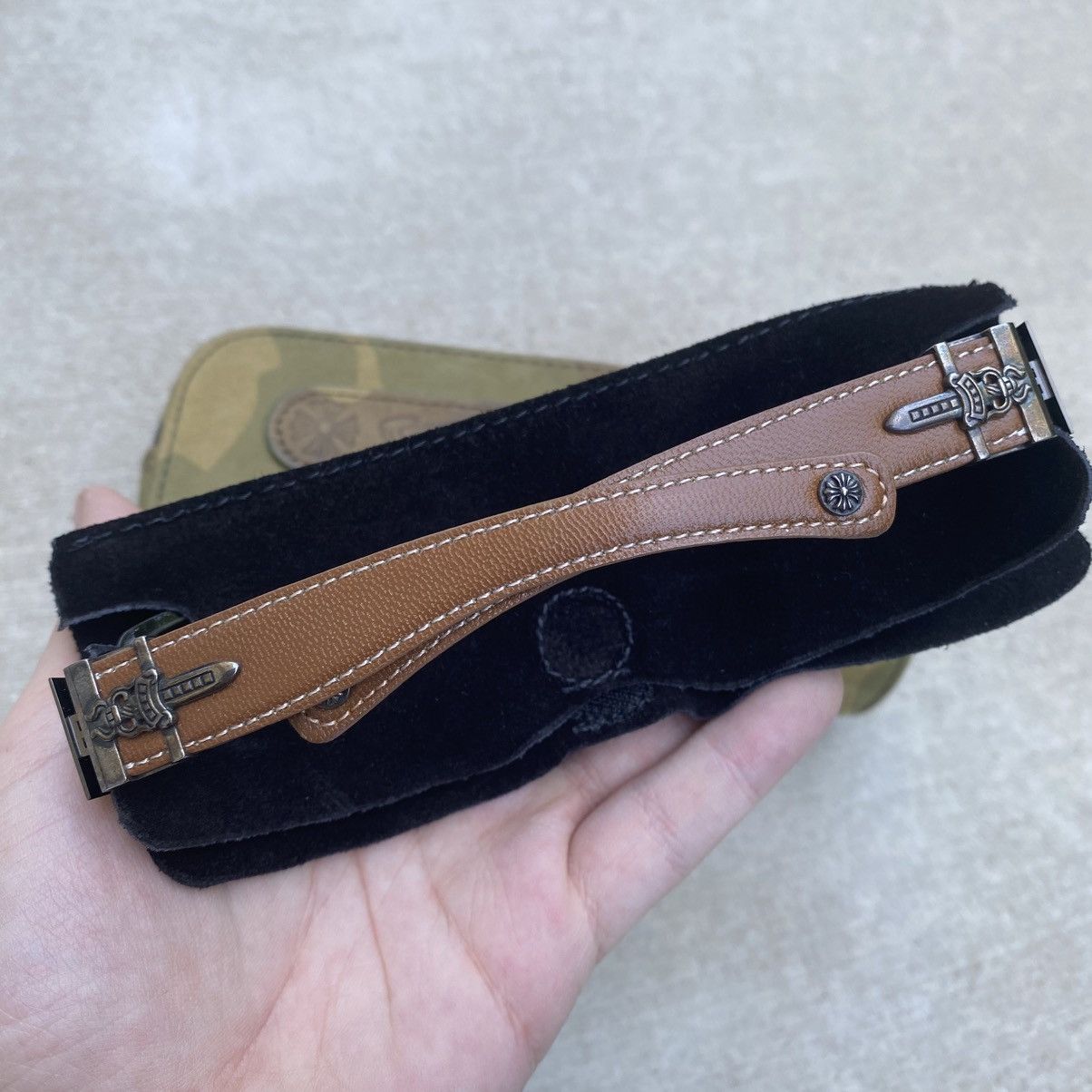 Chrome Hearts Chrome Hearts Deviant II Brown Arms Green Lense Sunglasses Size ONE SIZE - 4 Thumbnail