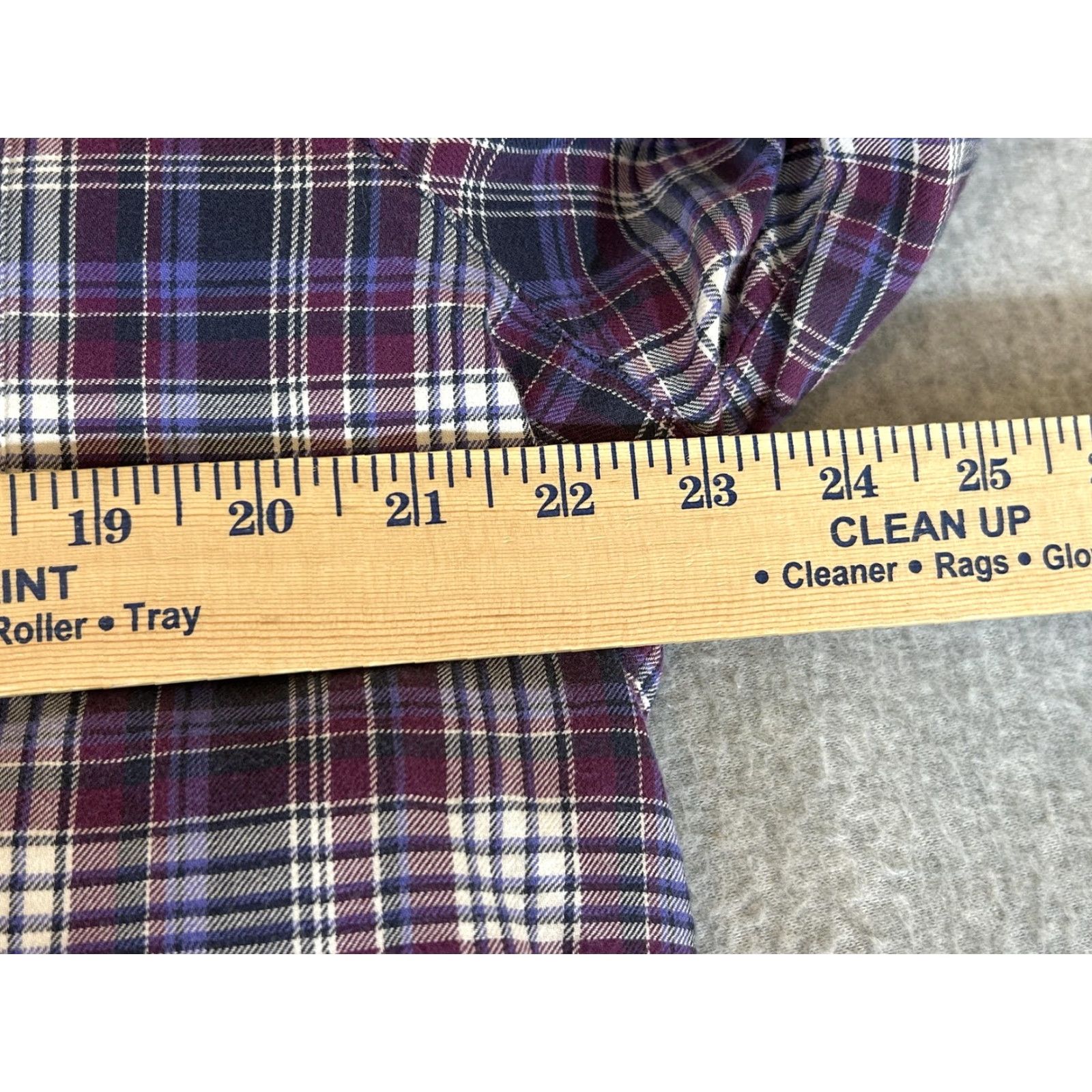 Vintage L.L. Bean Flannel Shirt Womens M Plaid Button-Up Shacket Jacket Top Fleece Lined Casual Fall Winter Violet Purple Size M / US 6-8 / IT 42-44 - 4 Thumbnail
