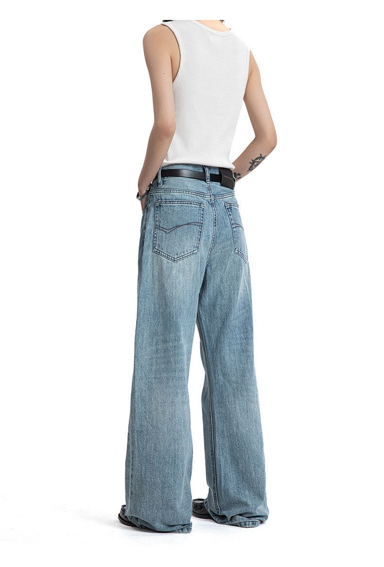 Japanese Brand Light-colored retro washed casual flared loose jeans Size US 32 / EU 48 - 4 Thumbnail