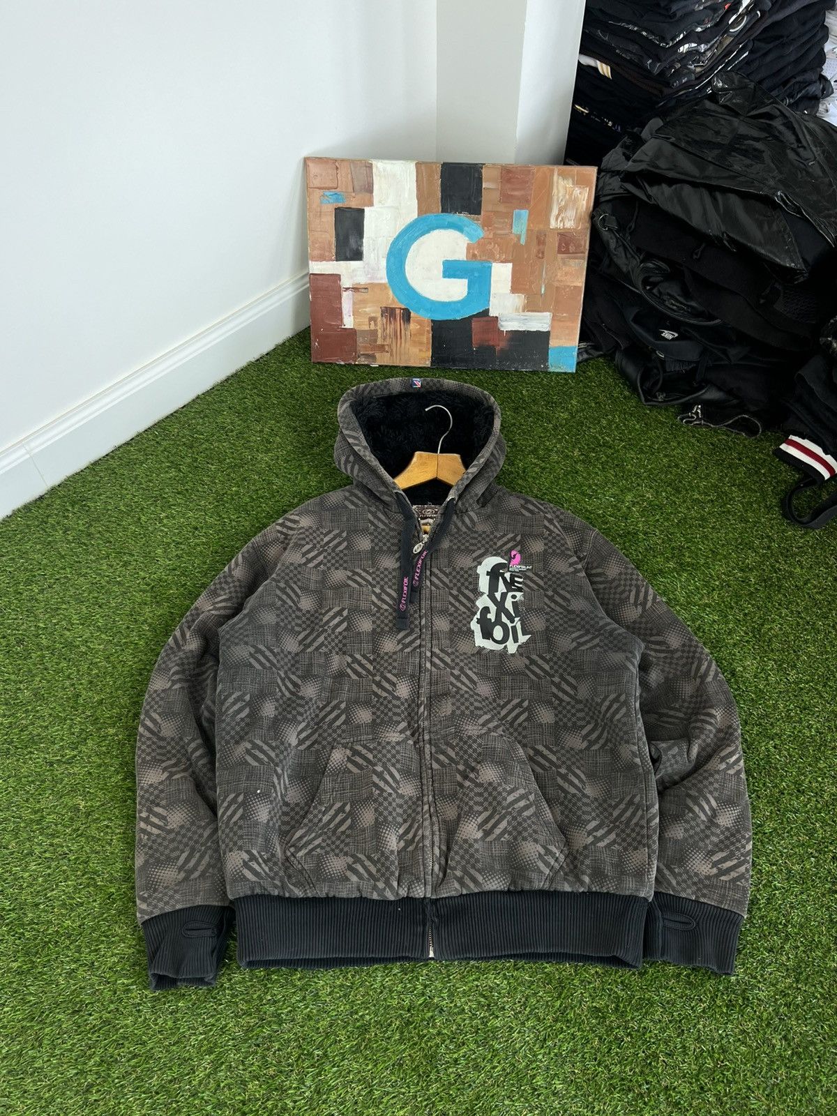 Japanese Brand Faux fur hoodie zip fleece style Ifsixwasnine lgb Size US XL / EU 56 / 4 - 1 Thumbnail