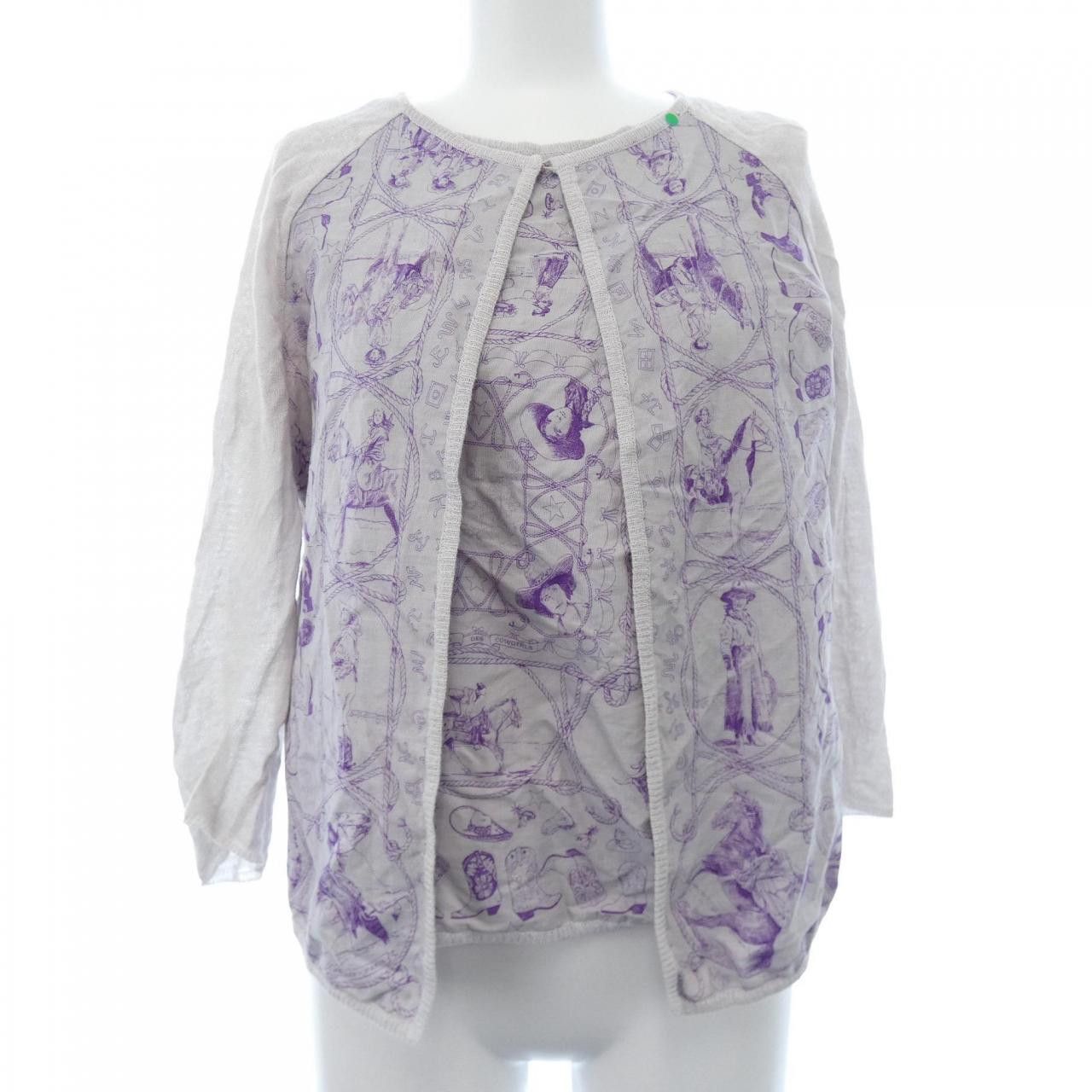 Hermes Hermes Hermes Twillene Cotton Linen Viscose XS Ensemble Cotton Tops DUTY FREE for USA Size ONE SIZE - 1 Thumbnail