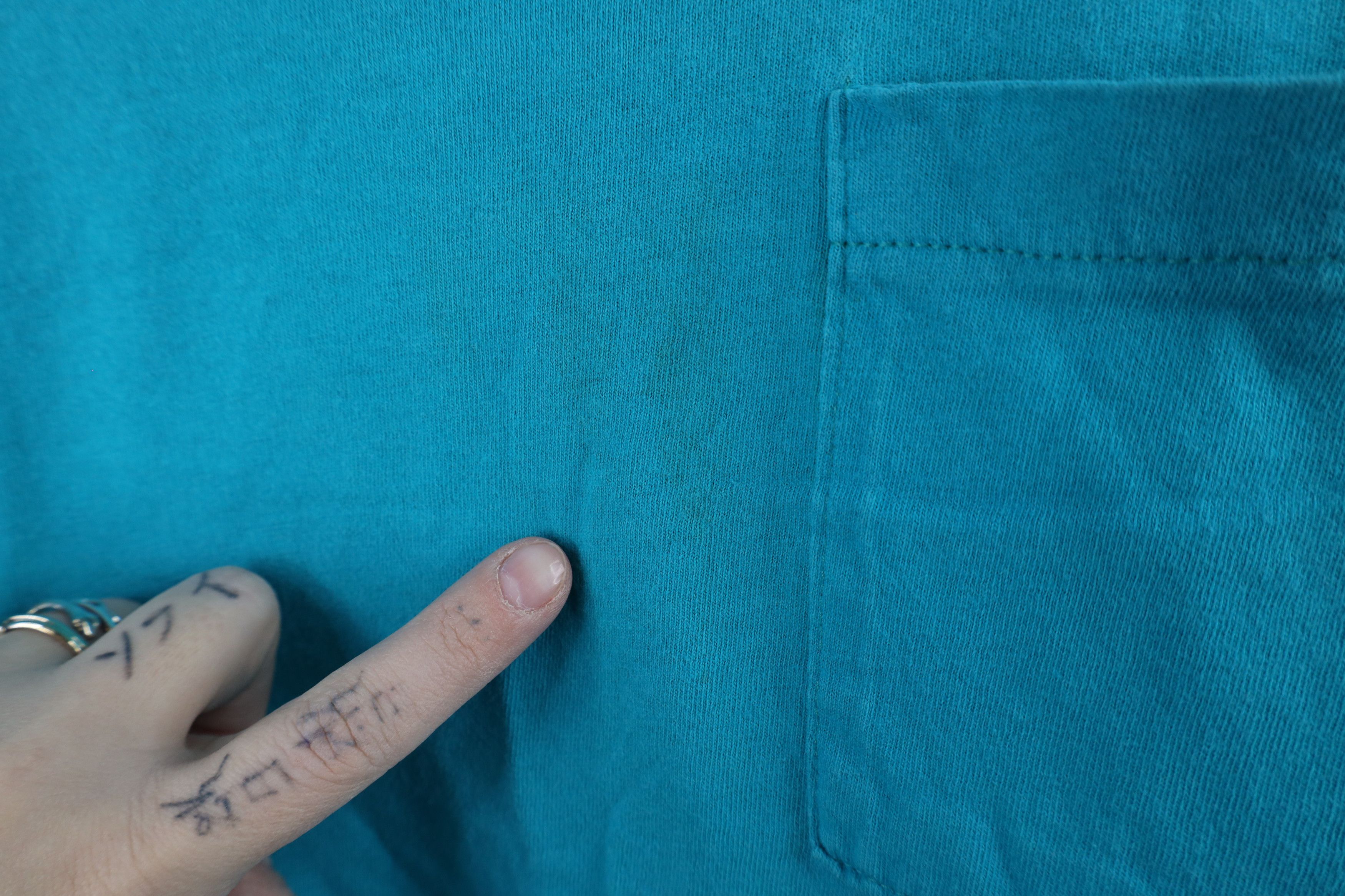 Vintage Vintage 90s Streetwear Blank Cotton Pocket T-Shirt Teal USA Size US XL / EU 56 / 4 - 4 Thumbnail