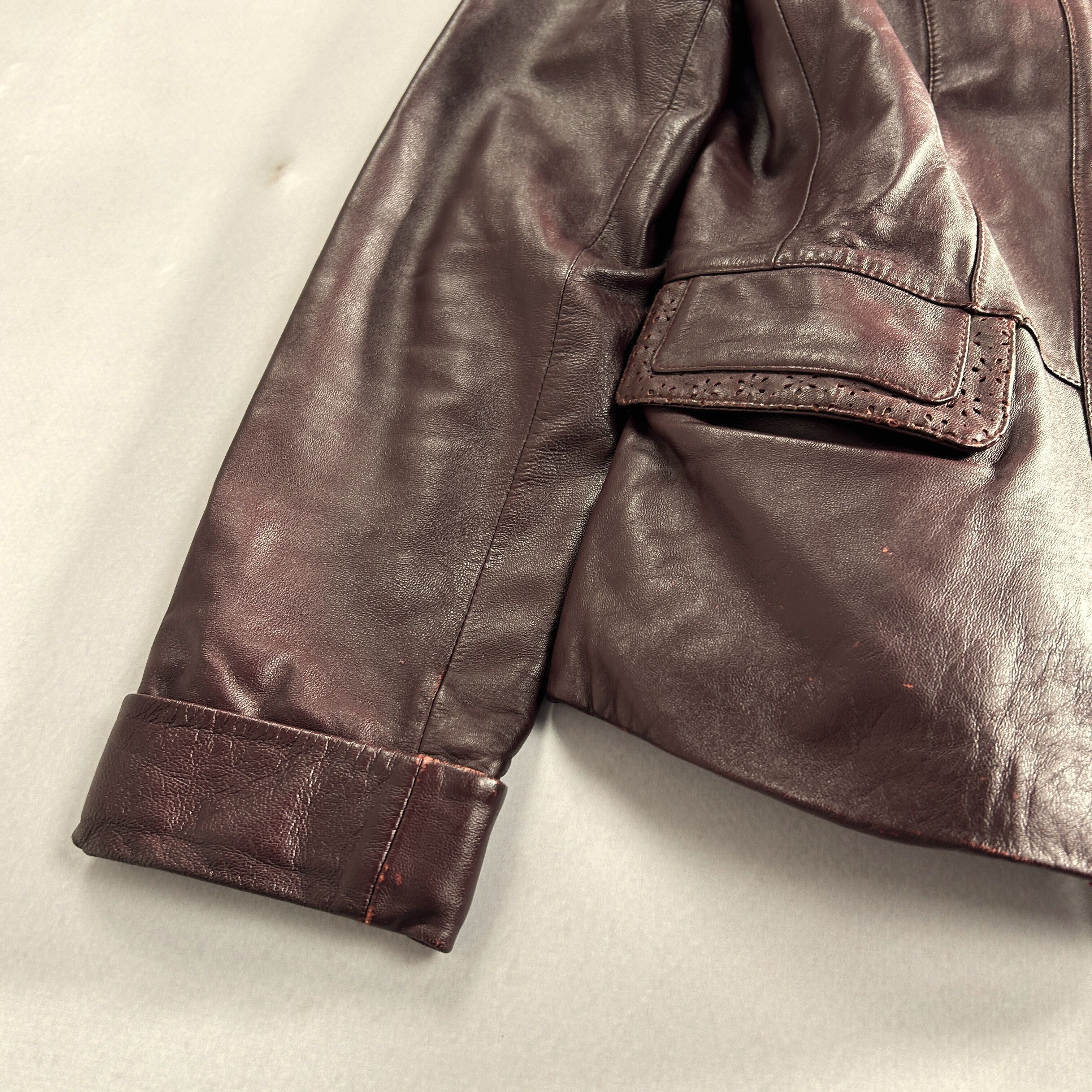 Vintage Y2K Fitted Leather Jacket Brown Tailored Minimal Blazer Size US S / EU 44-46 / 1 - 10 Thumbnail