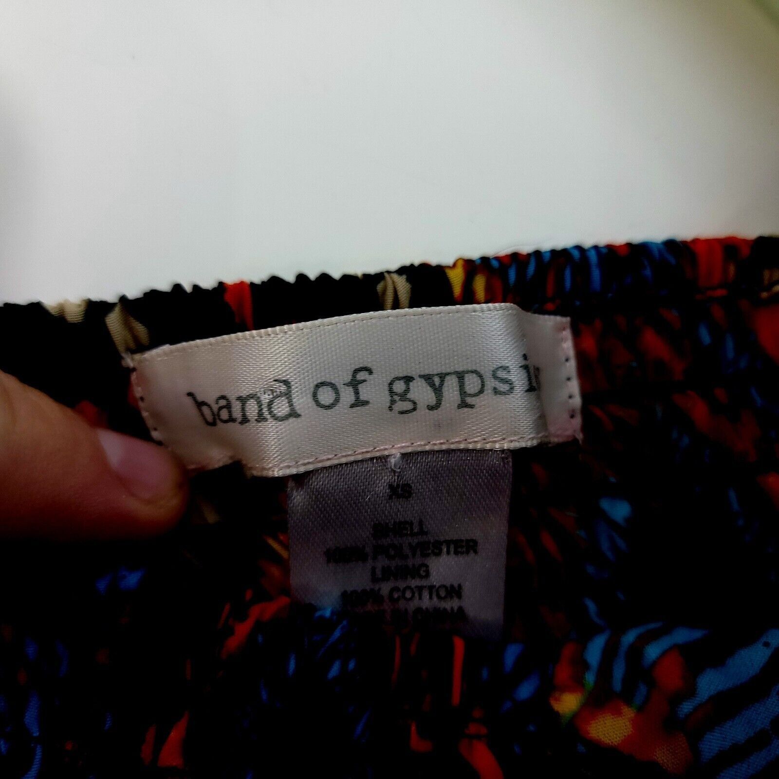 Vintage Band Of Gypsies Red Black Blue Geometric Tube Top Back Strap Size M / US 6-8 / IT 42-44 - 5 Thumbnail