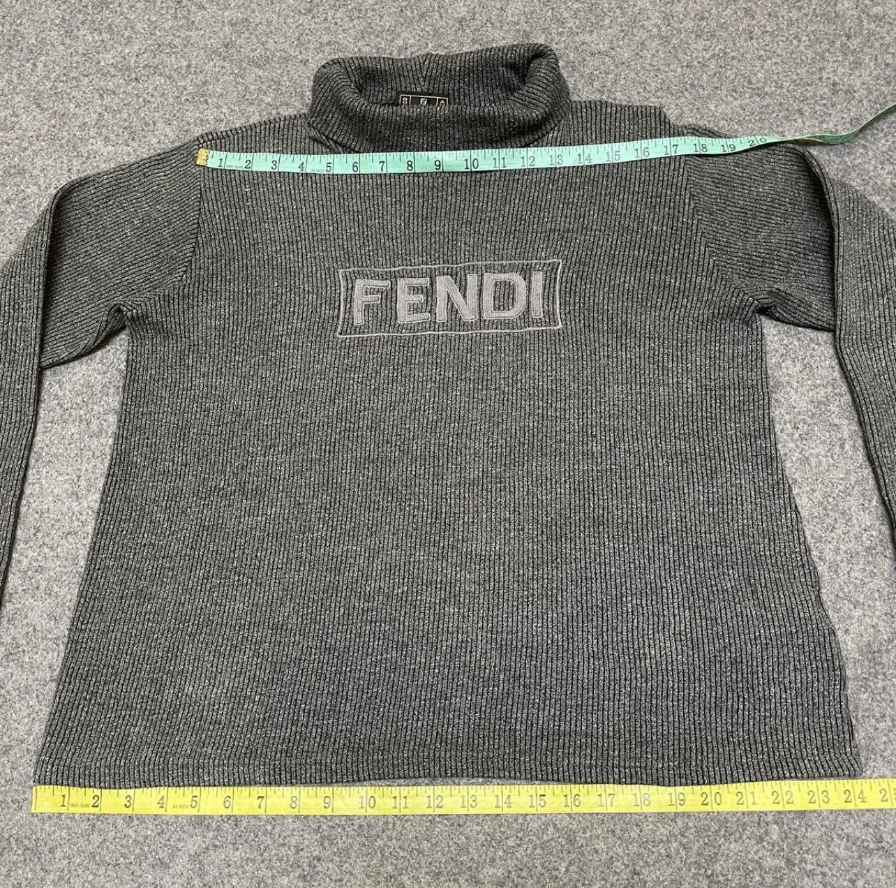 Fendi × Vintage Last Drop🔥Rare🔥FENDI Big Logo Embroidery Long Sleeve Size US L / EU 52-54 / 3 - 13 Thumbnail