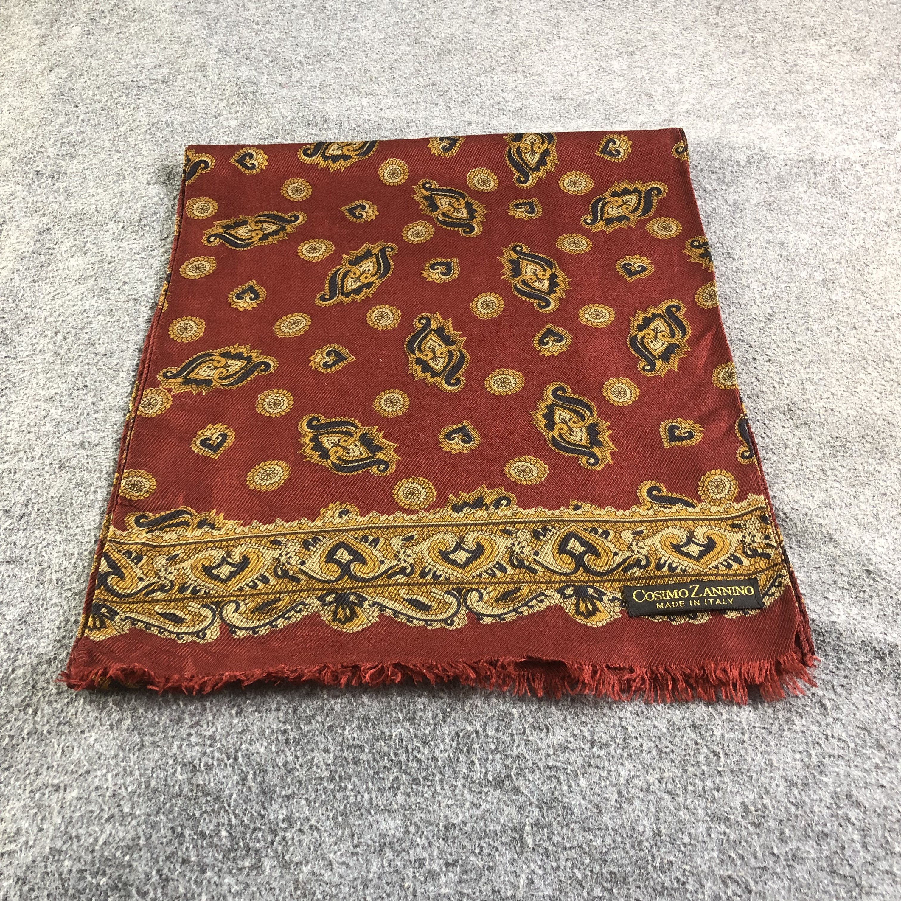 Vintage Cosimo Zannino Silk Wool Scarf Muffler Stole V1828 Size ONE SIZE - 2 Thumbnail