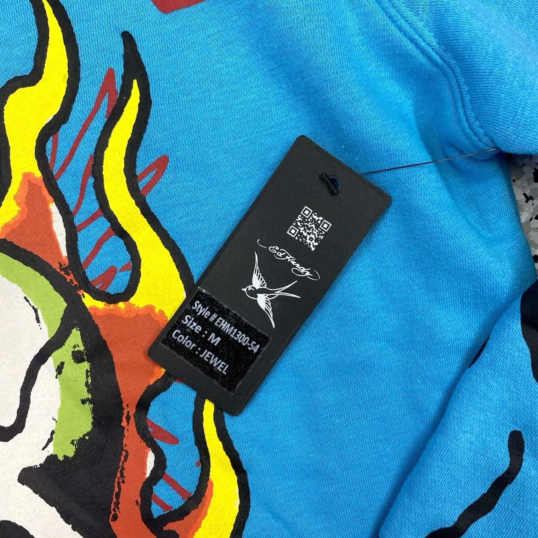 Ed Hardy Ed Hardy Hoodie Mens Medium Blue Skull Flames Tattoo Pullover Sweatshirt NWT Size US M / EU 48-50 / 2 - 2 Thumbnail