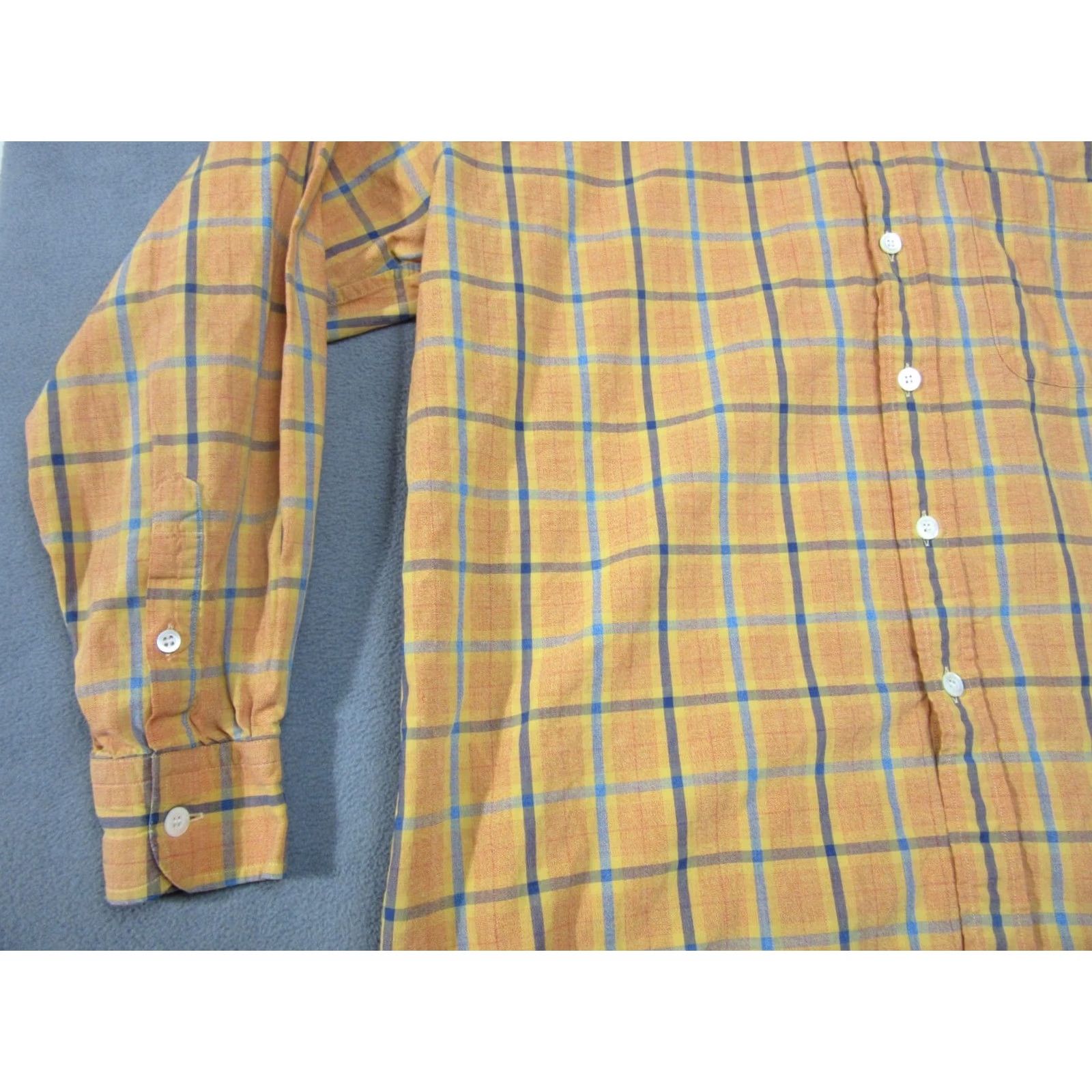 Ermenegildo Zegna Ermenegildo Zegna Shirt Long Sleeve Collared Button-Up Mens Large Orange Plaid Size US L / EU 52-54 / 3 - 2 Thumbnail