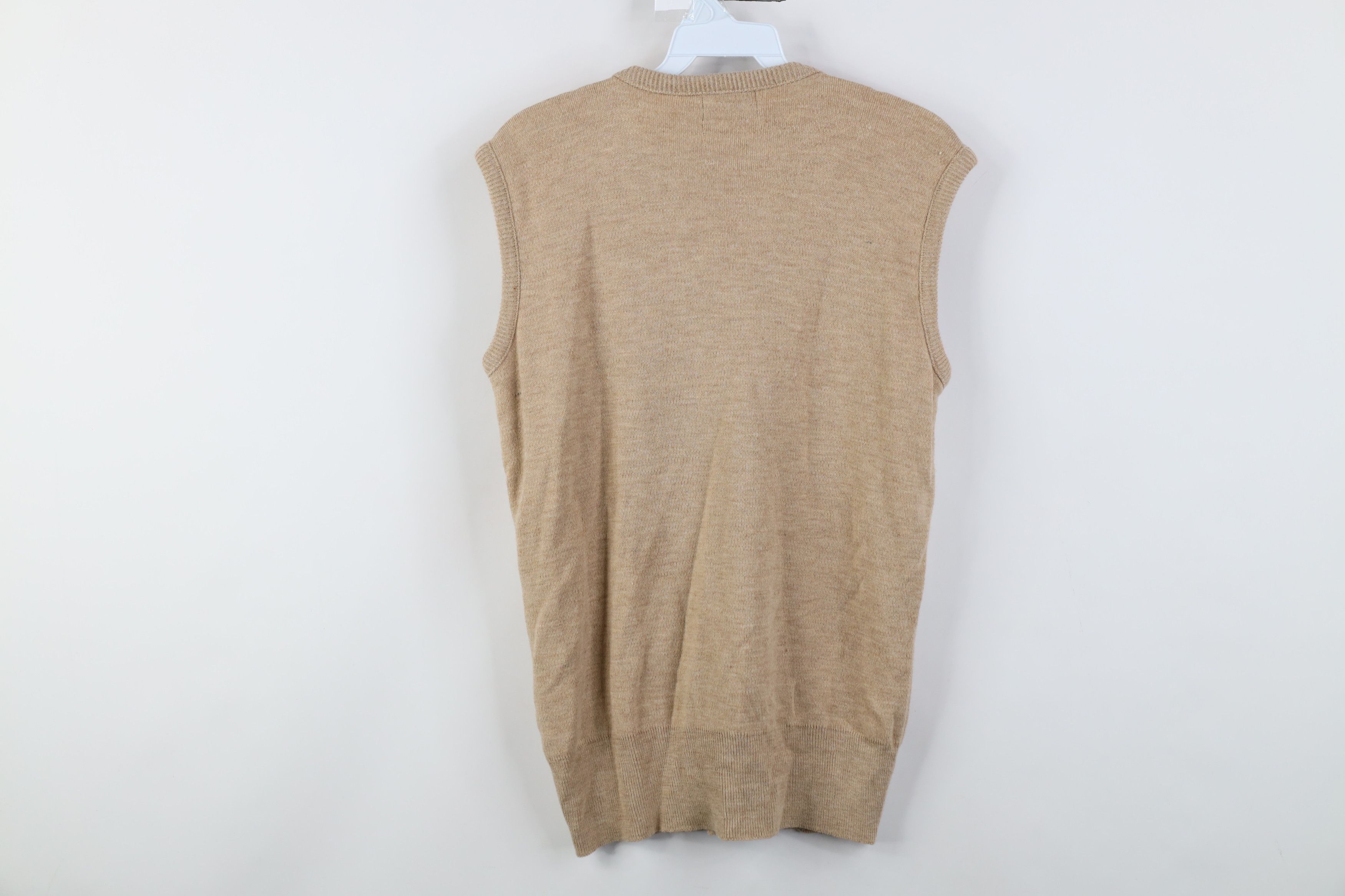 Vintage Vintage 70s Streetwear Knit V-Neck Sweater Vest Beige USA Size US M / EU 48-50 / 2 - 11 Thumbnail