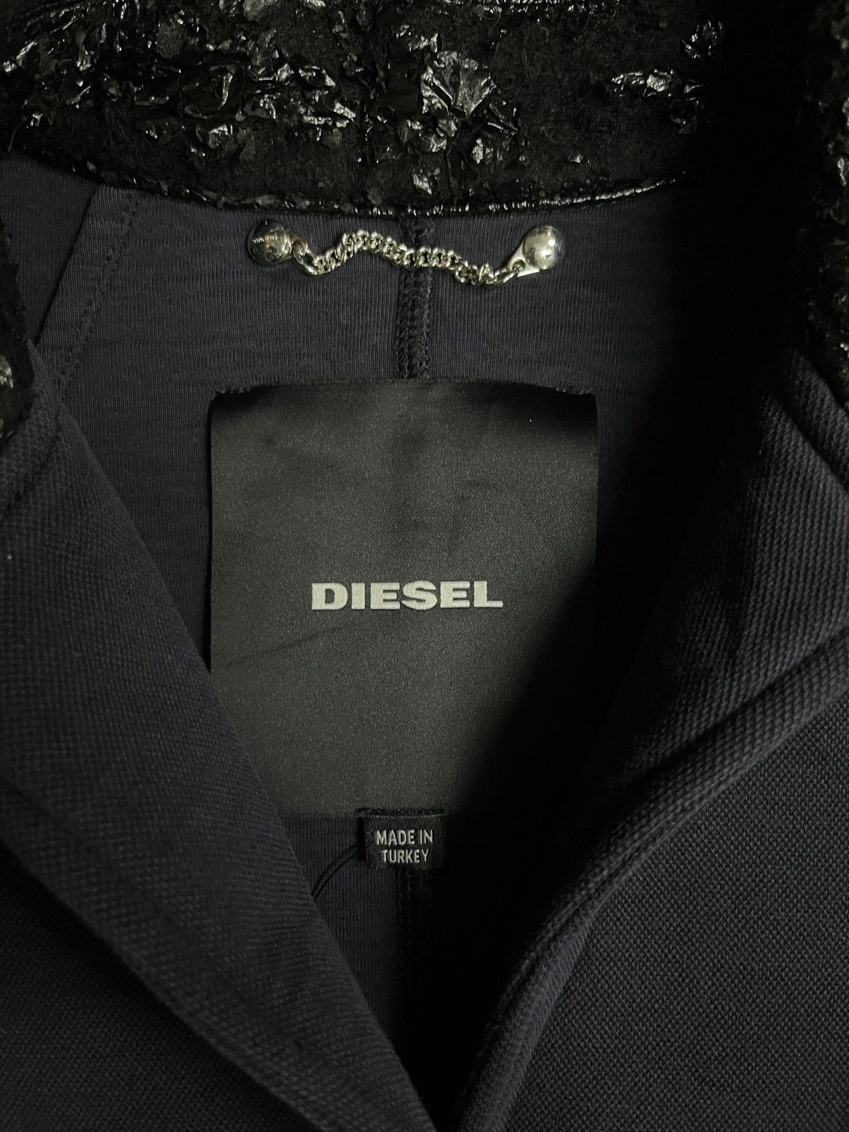 Diesel Vintage Diesel Cracked Leather Collar Kimono Boxy Jacket Size US L / EU 52-54 / 3 - 3 Thumbnail