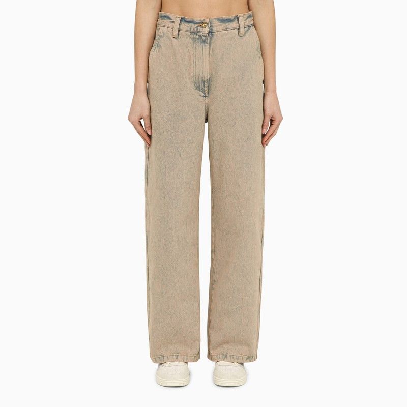 image of Palm Angels Wide Jeans In Pinkish Denim, Women's (Size 25)