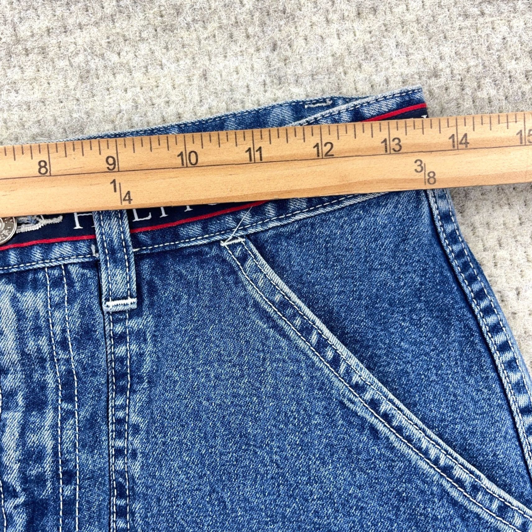 Tommy Hilfiger Vintage Tommy Hilfiger Skirt Women 6 Denim Midi Med Wash Spell Out Y2K 00s Size 28" / US 6 / IT 42 - 7 Thumbnail