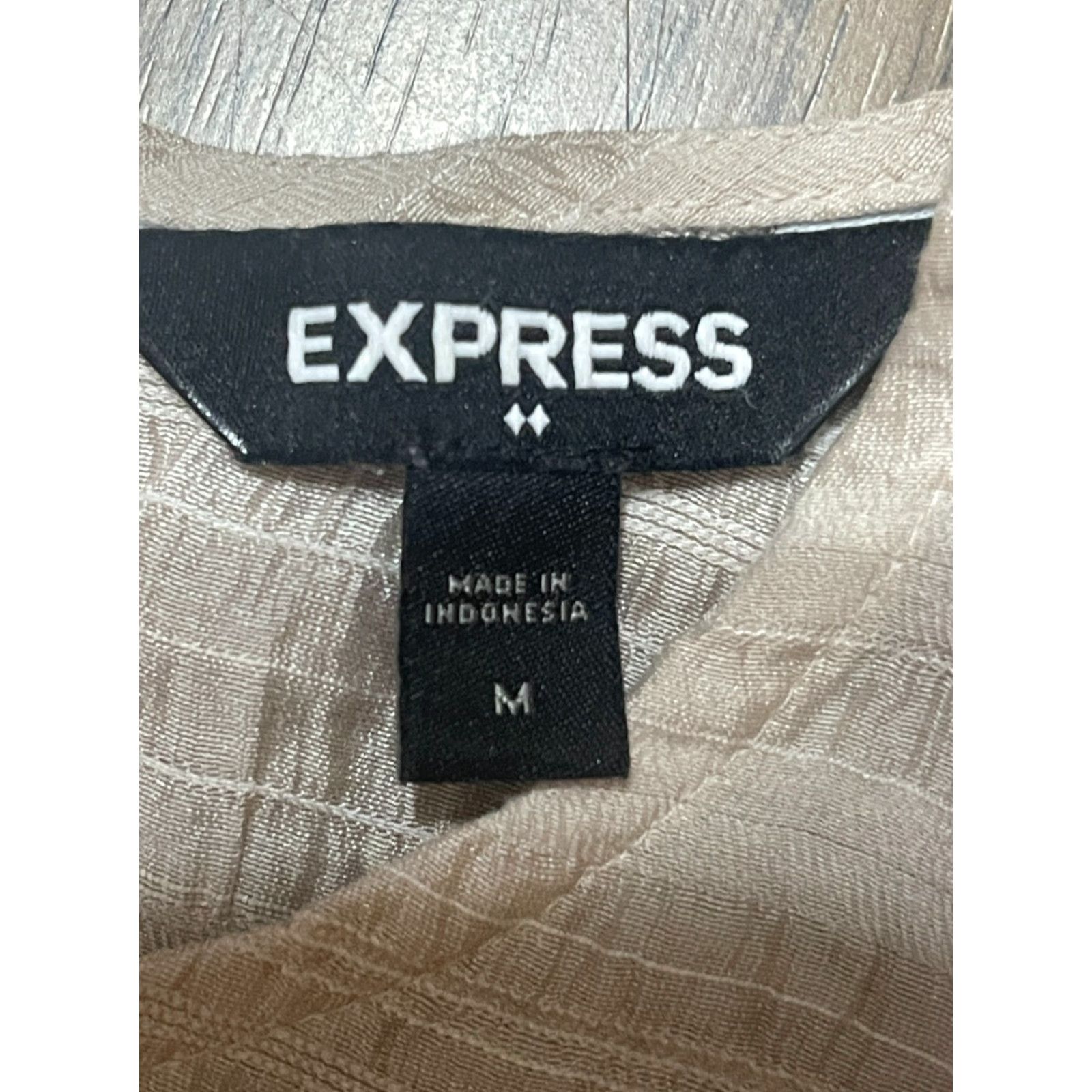 Express Express Shirt Women's Medium, Puff Sleeve, Tan, Brown - Casual T-Shirt, Round Neck, Short Sleeve, Solid, Regular Fit, Express - Womens Size M / US 6-8 / IT 42-44 - 7 Thumbnail