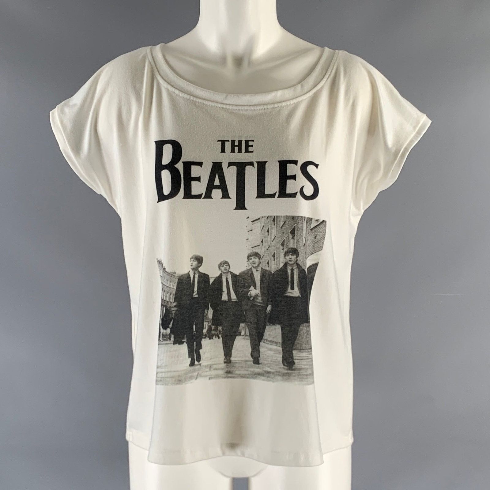 Other DARCEIL XL White Black Cotton Polyester Sleeveless T-Shirt Size XL / US 12-14 / IT 48-50 - 1 Thumbnail