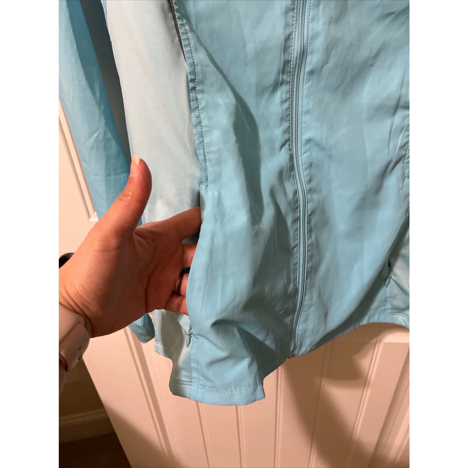 Champion Long Sleeve Full Zip Pullover Light Blue Jacket Pockets Size M / US 6-8 / IT 42-44 - 5 Thumbnail