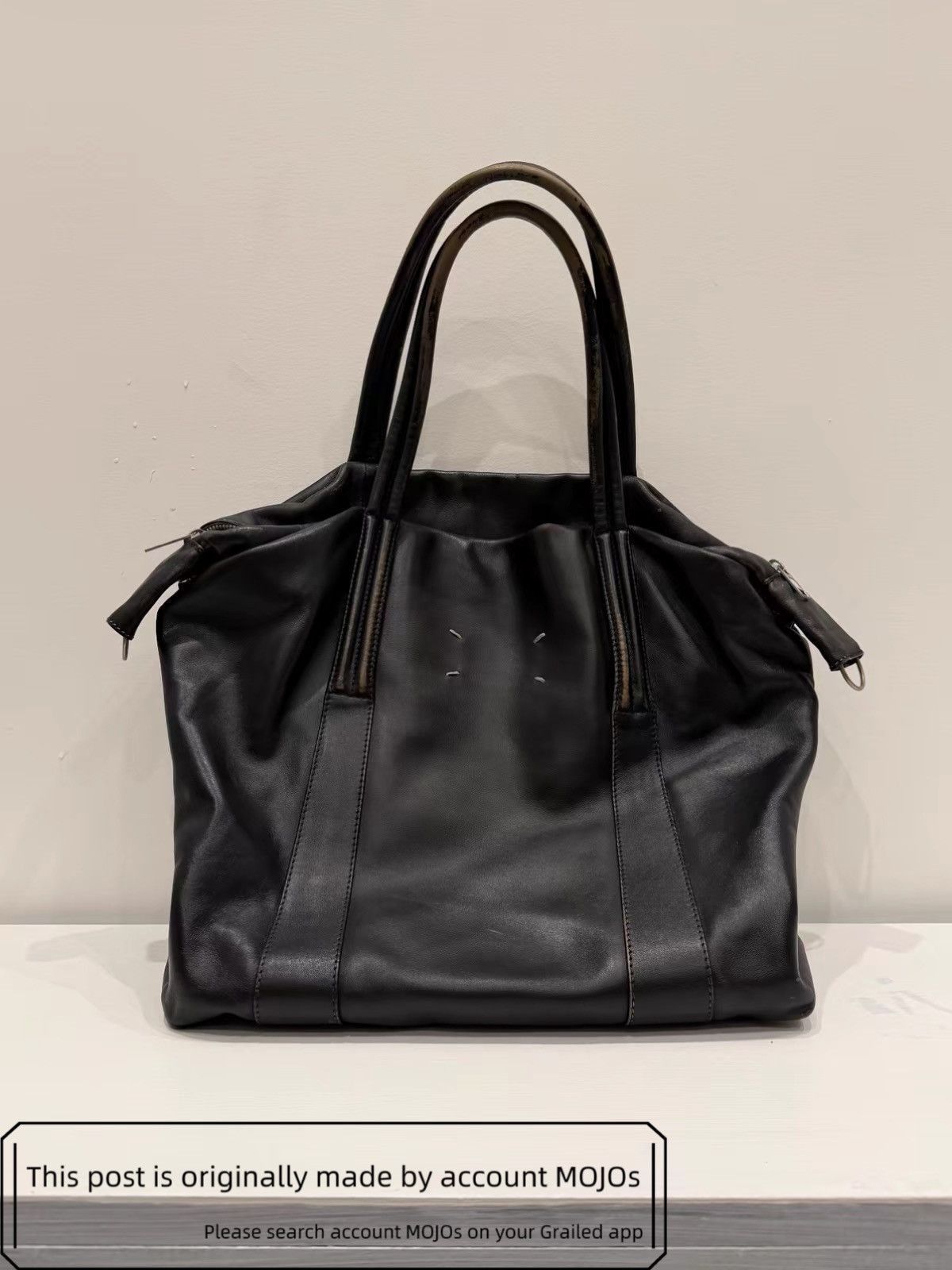 Maison Margiela Maison Margiela 18AW Painting Black Leather Hand Bag mojos75 Size ONE SIZE - 1 Thumbnail