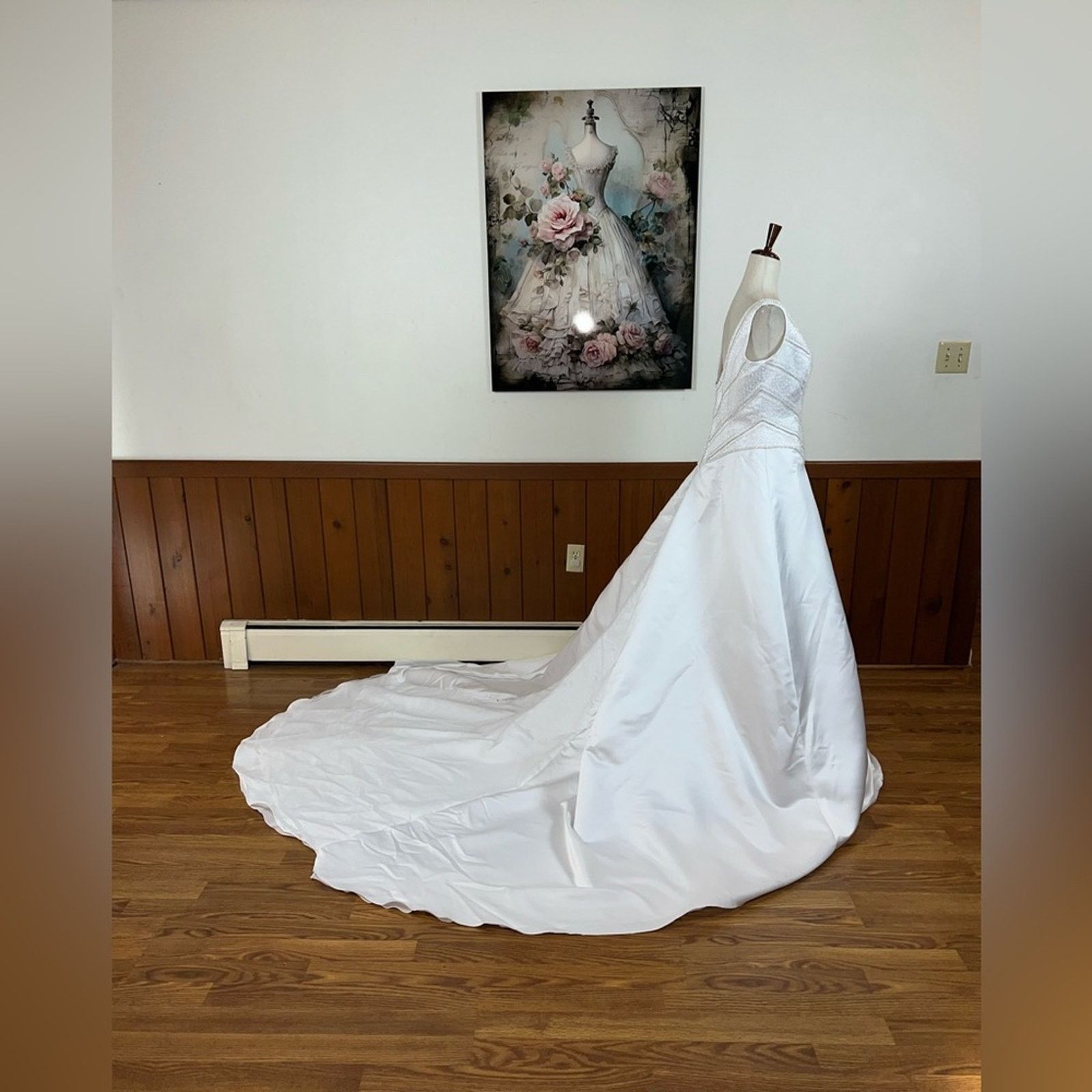 Other Gorgeous Vintage 90s Michaelangelo Bateau Waist Wedding Gown Size XXL / US 16-18 / IT 52-54 - 5 Thumbnail