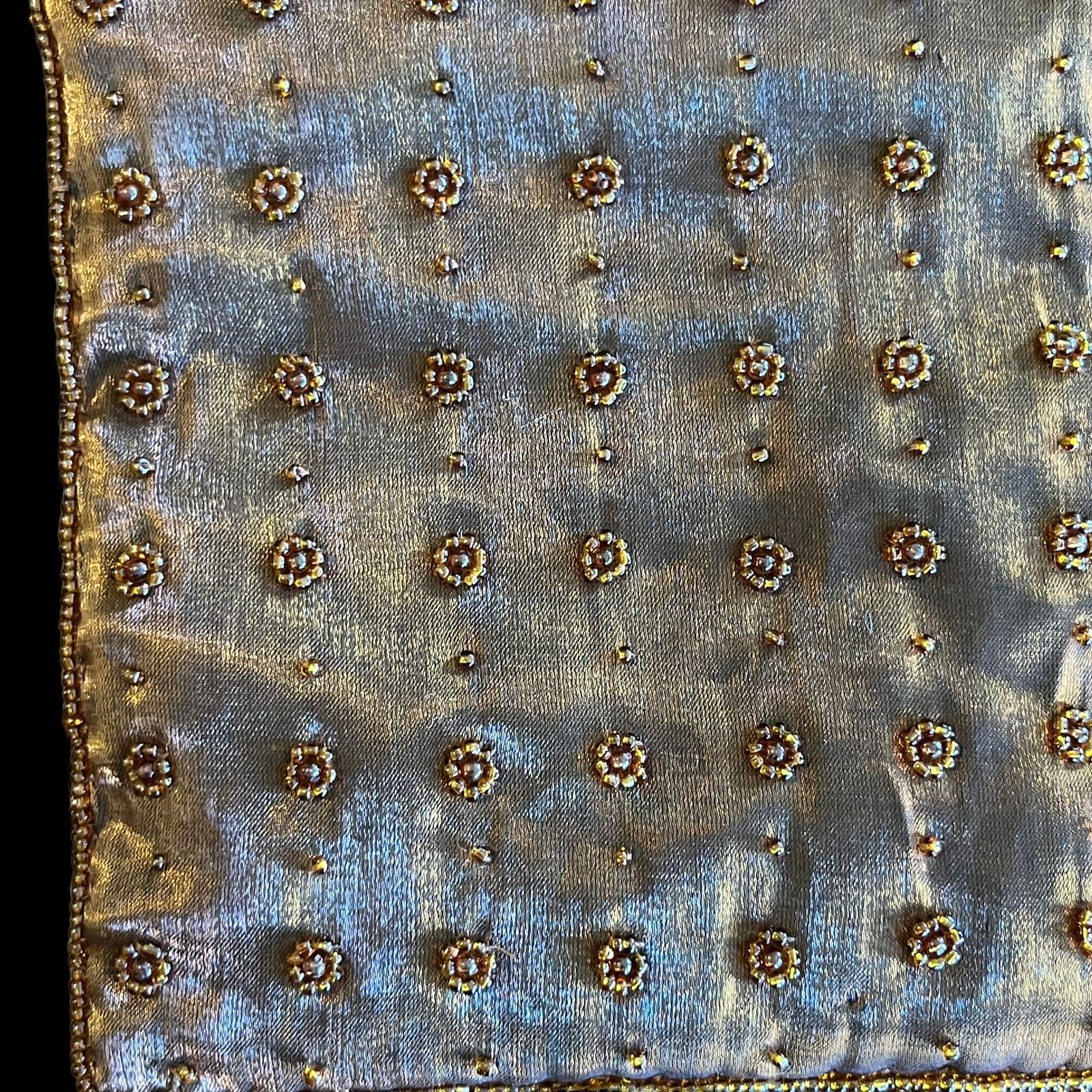Other Vintage NYTLITES Chiffon Layered Beaded Purse Copper Brown Size ONE SIZE - 5 Thumbnail