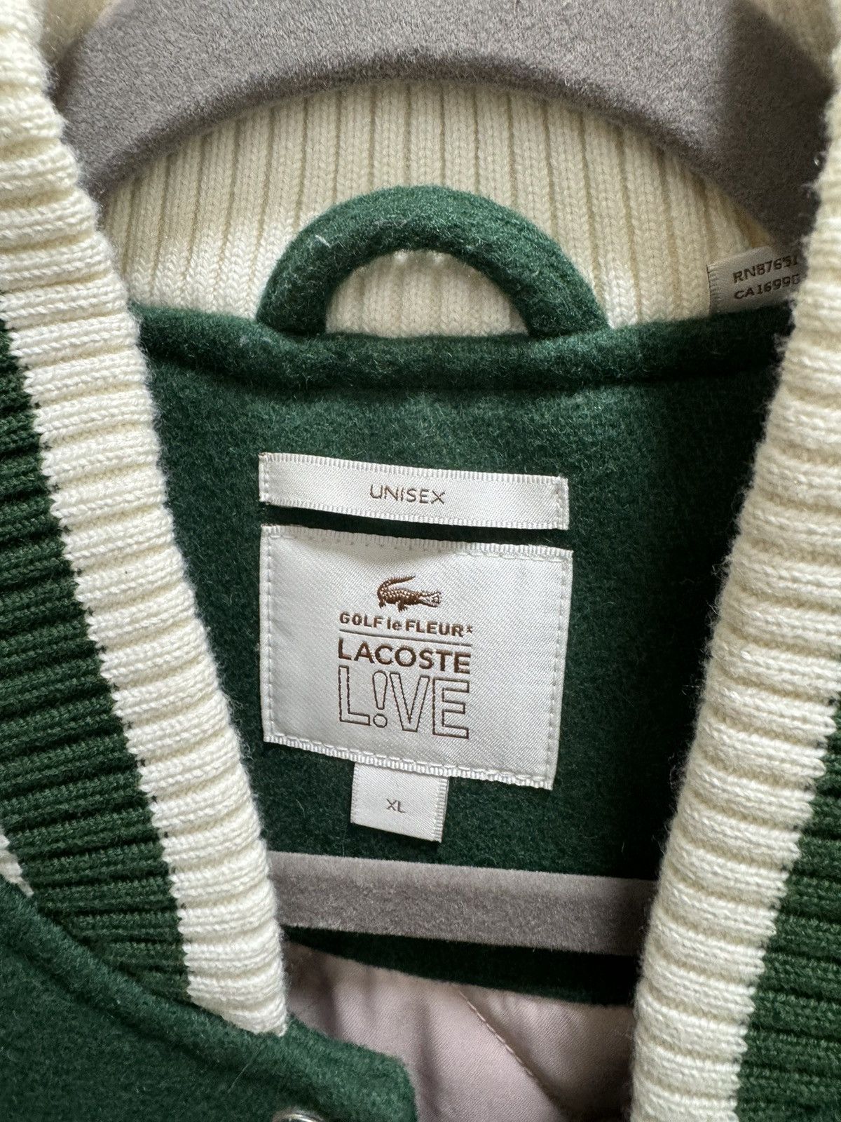 Golf Wang Golf le Fleur Lacoste Golf le FLEUR x Lacoste LIVE Varsity Jacket Unisex XL Grailed