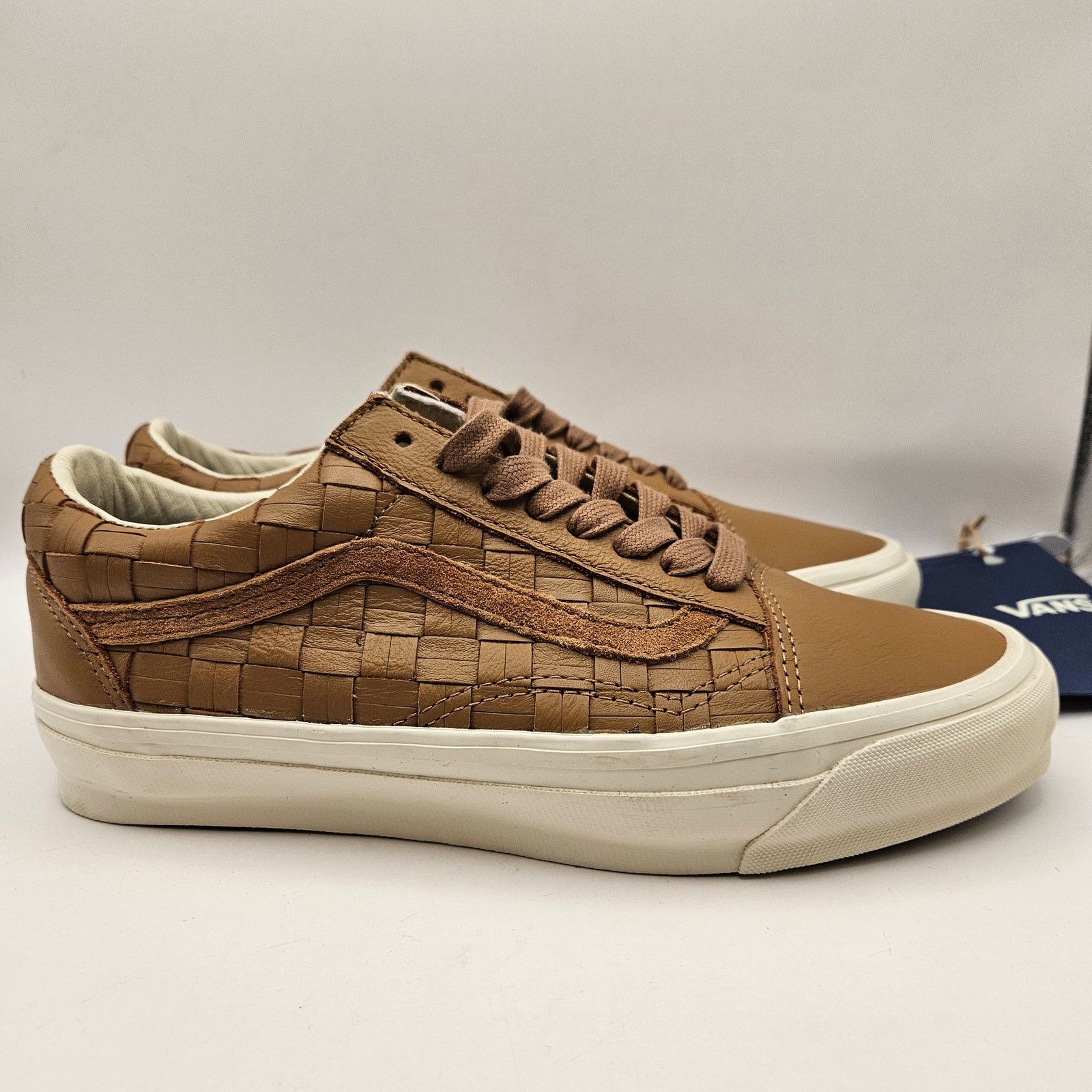 Vans VANS M7.5 W9 OLD SKOOL WOVEN LEATHER BROWN TAN LOW TOP SNKR Size US 7.5 / EU 40-41 - 4 Thumbnail