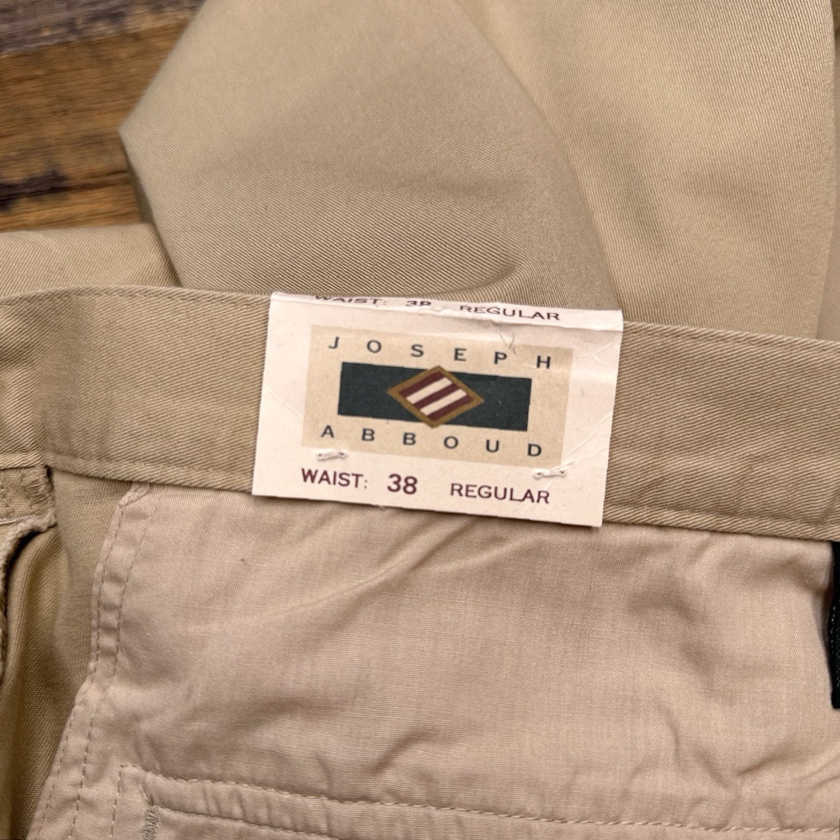 Joseph Abboud Joseph Abboud Pants Mens Regular Straight 38x32 Khaki Brown High Rise Twill Cotton Workwear Formal Solid KD Size US 38 / EU 54 - 7 Thumbnail