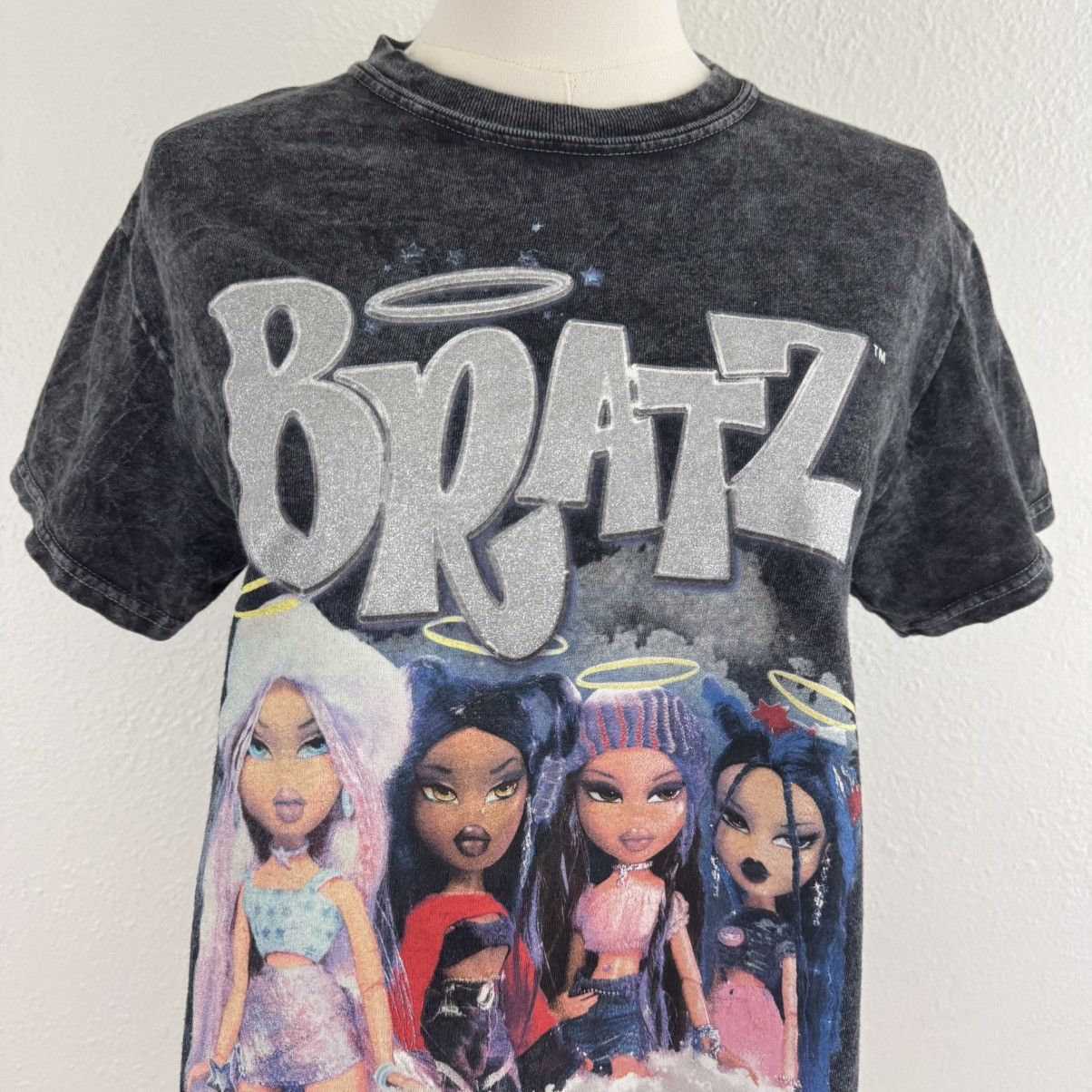 Other BRATZ Y2K Vibes Dark Grey Acid Wash Reworked Graphic Tee Size S / US 4 / IT 40 - 3 Thumbnail