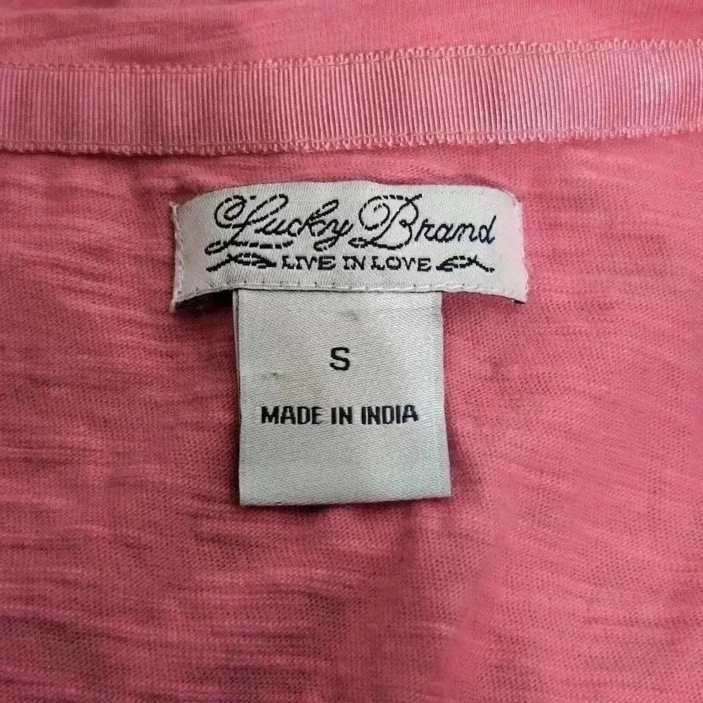 Lucky Brand Cool Peasant Top Pink 3/4 sleeve by Lucky Brand sz S Silve Size S / US 4 / IT 40 - 3 Thumbnail