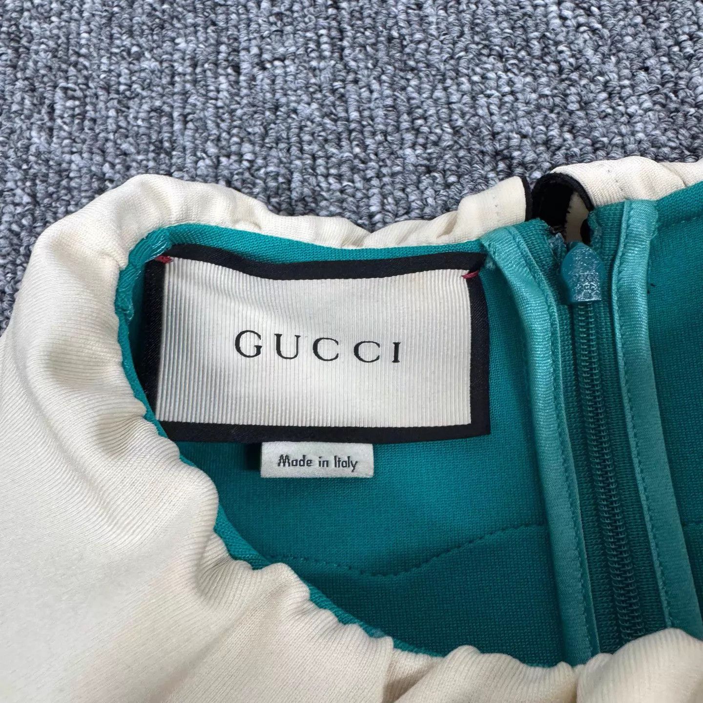 Gucci Gucci Women's Lake Green Tiger Head Embro Ruffled Dress S Size S / US 4 / IT 40 - 5 Thumbnail