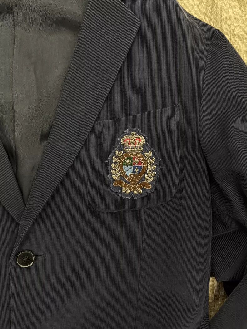 Gucci Gucci Blue logo badge embroidered long-sleeved suit 2502-Ne Size 50R - 3 Thumbnail