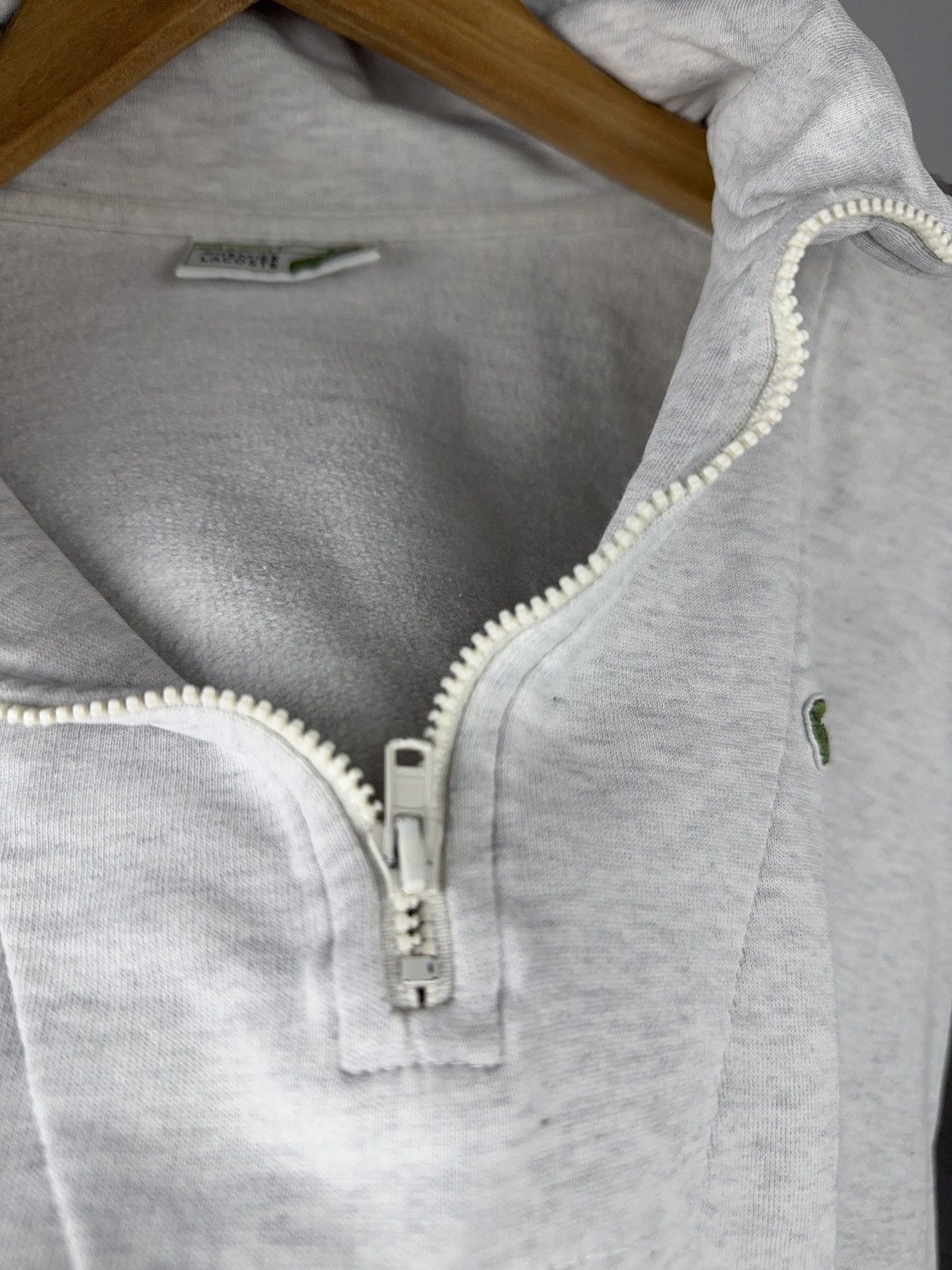 Lacoste 80s Chemise Lacoste Half Zip Sweatshirt Grey Made in France Size US M / EU 48-50 / 2 - 5 Thumbnail