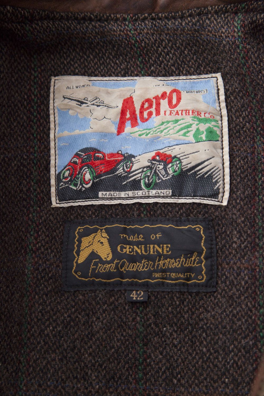 Aero Leathers Vintage Half-belt leather jacket Size US L / EU 52-54 / 3 - 8 Thumbnail