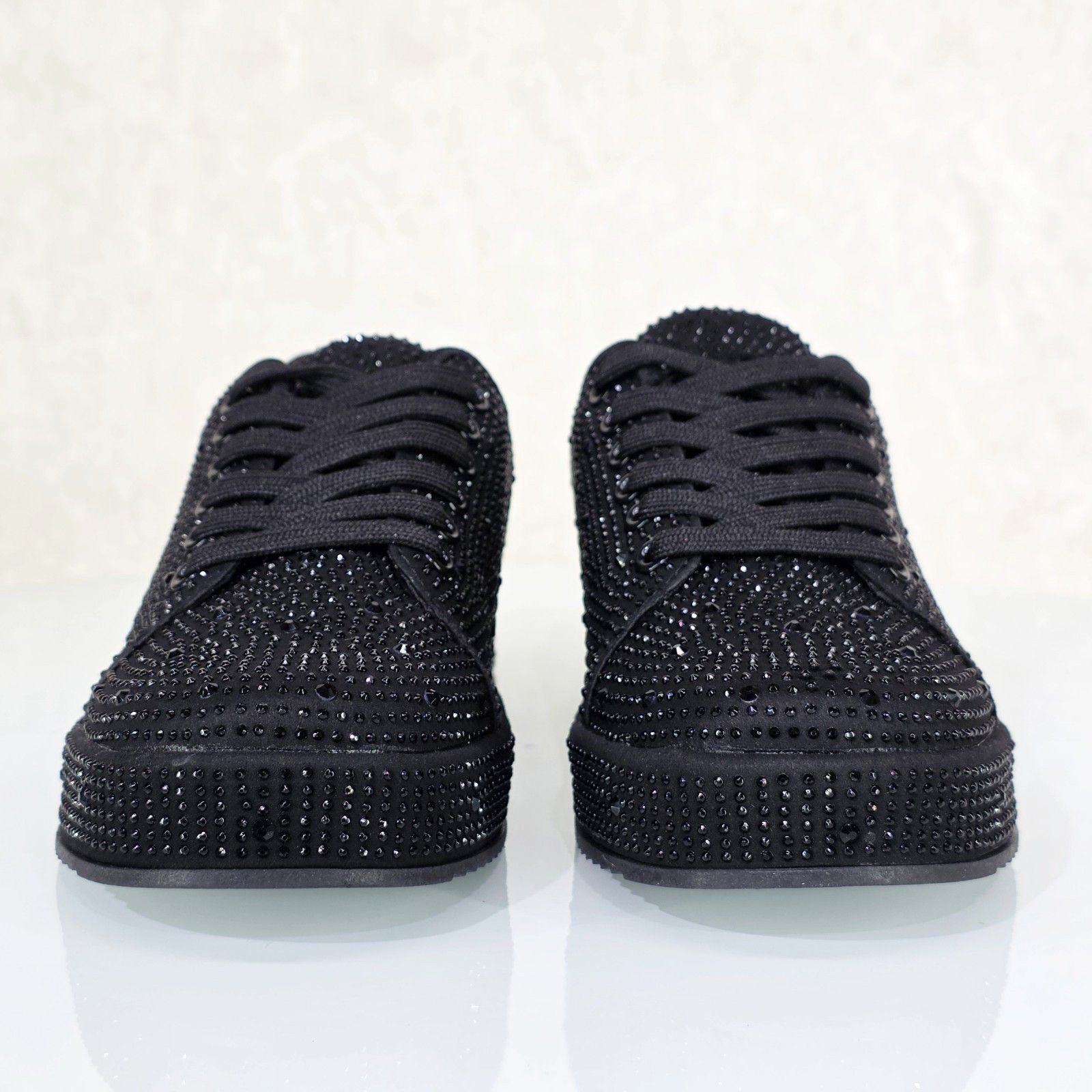 Other Street Glam Black Rhinestone Platform Sneakers Tennis Shoes Size US 11 / IT 41 - 5 Thumbnail
