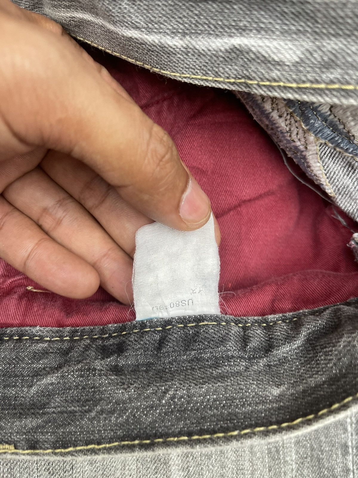If Six Was Nine Y2K Distressed Faded Angel Wings Embroidered Jeans Flare Size US 36 / EU 52 - 3 Thumbnail