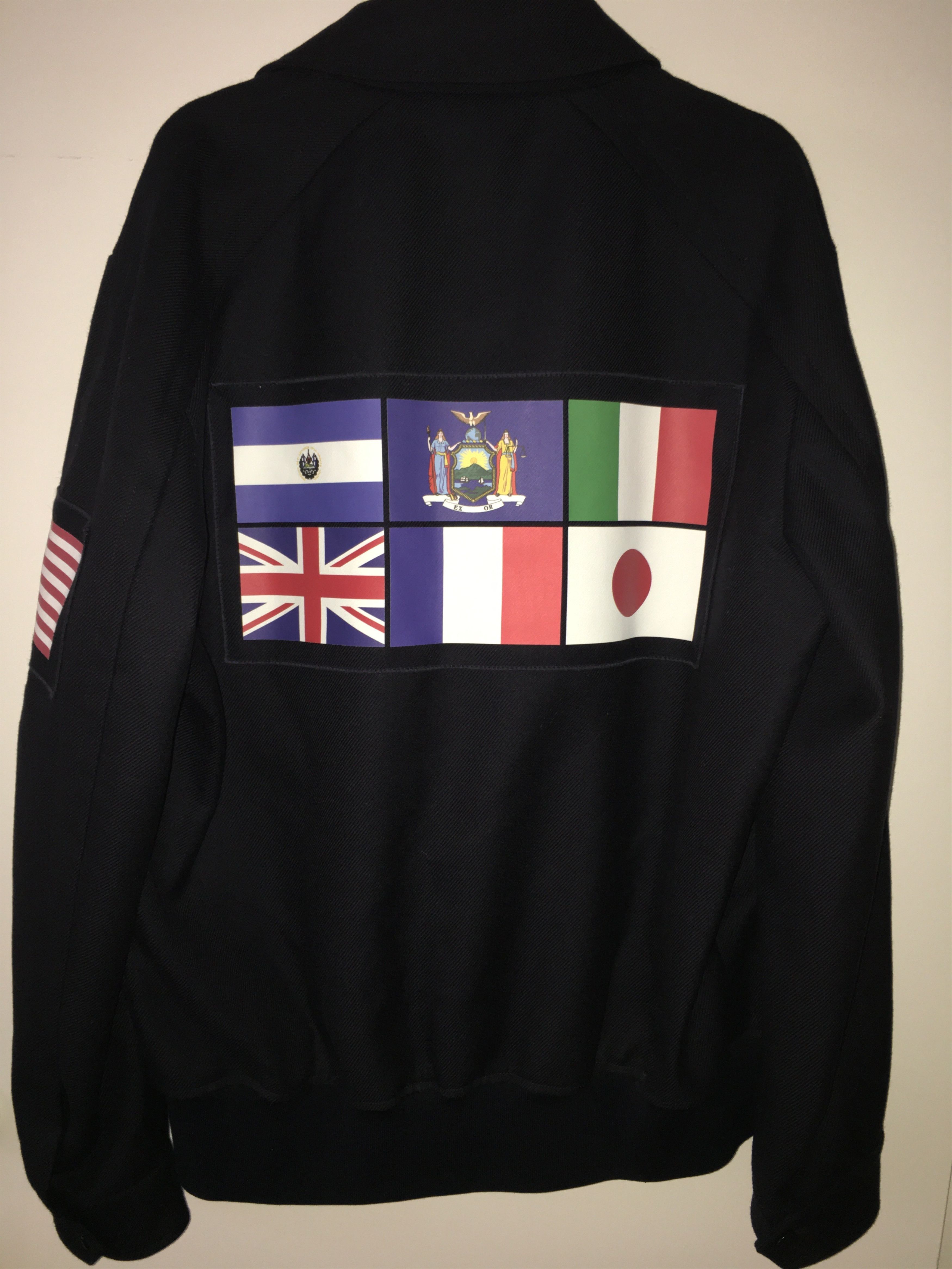 4SDESIGNS Split Raglan Bomber - Navy w/ Flag Motif Size US M / EU 48-50 / 2 - 14 Thumbnail