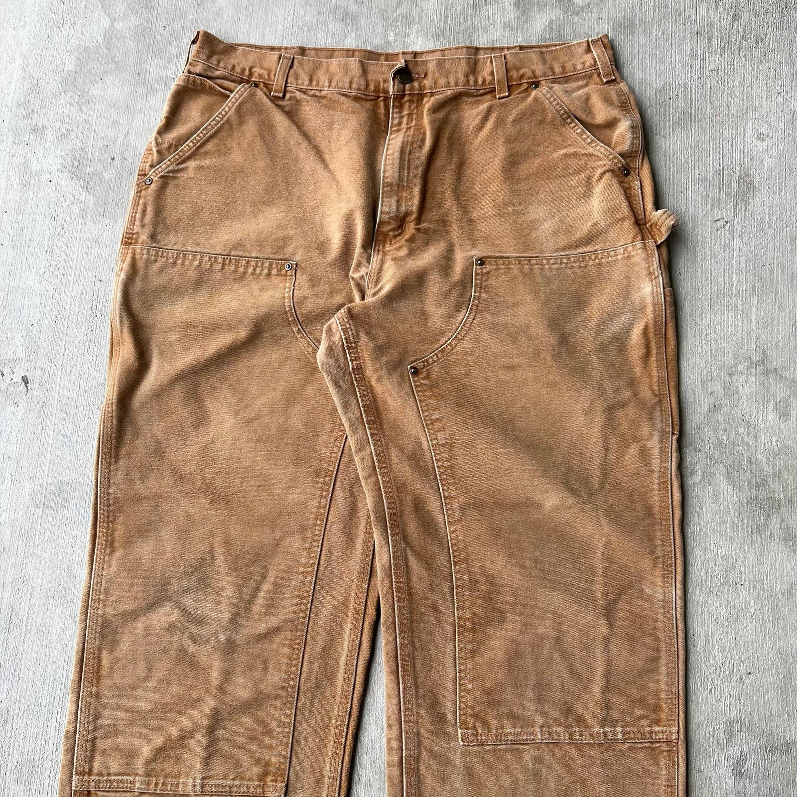Carhartt × Vintage Vintage Y2K Carhartt brown double knee work carpenter pants Size US 37 - 2 Thumbnail
