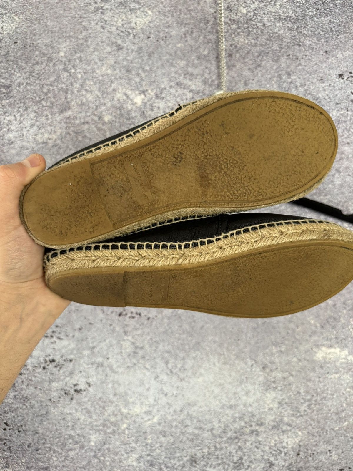 Saint Laurent Paris × Yves Saint Laurent YSL Black Monogram Espadrille 37 size women’s Size US 7 / IT 37 - 5 Thumbnail